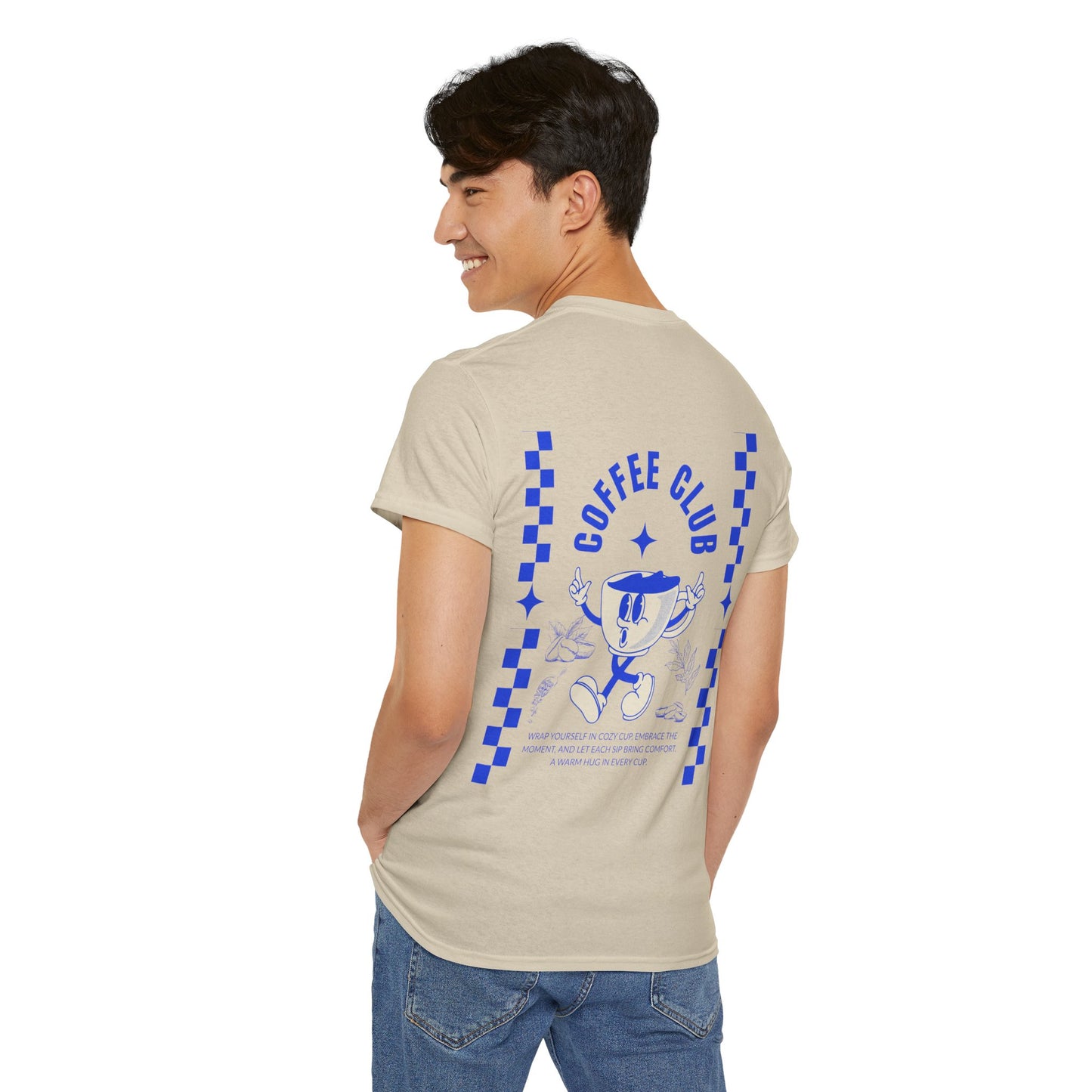 Coffee Club Cotton T-Shirt – Casual Graphic Tee, Coffee Lover Gift, Everyday Comfort - Wolf Aura Co
