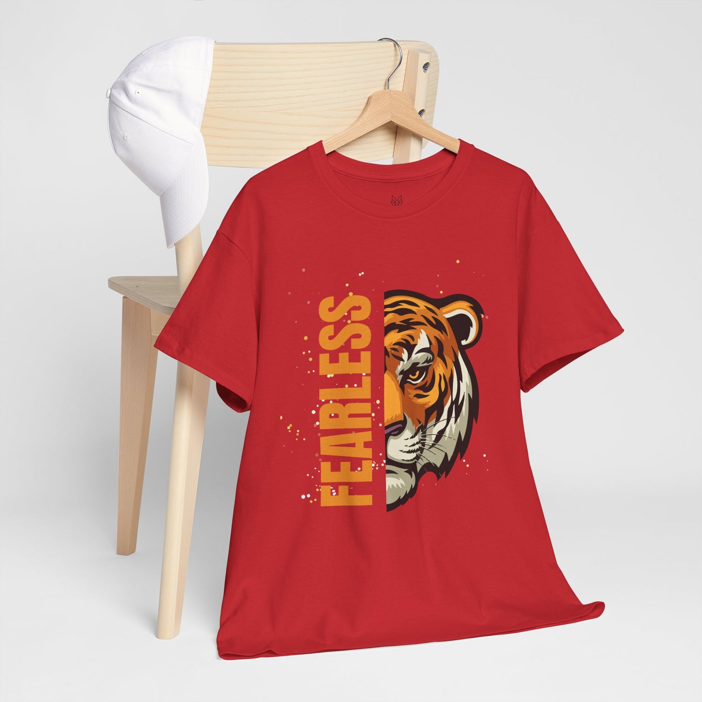 Fearless Tiger Unisex Tee – Inspirational Heavy Cotton T-Shirt - Wolf Aura Co
