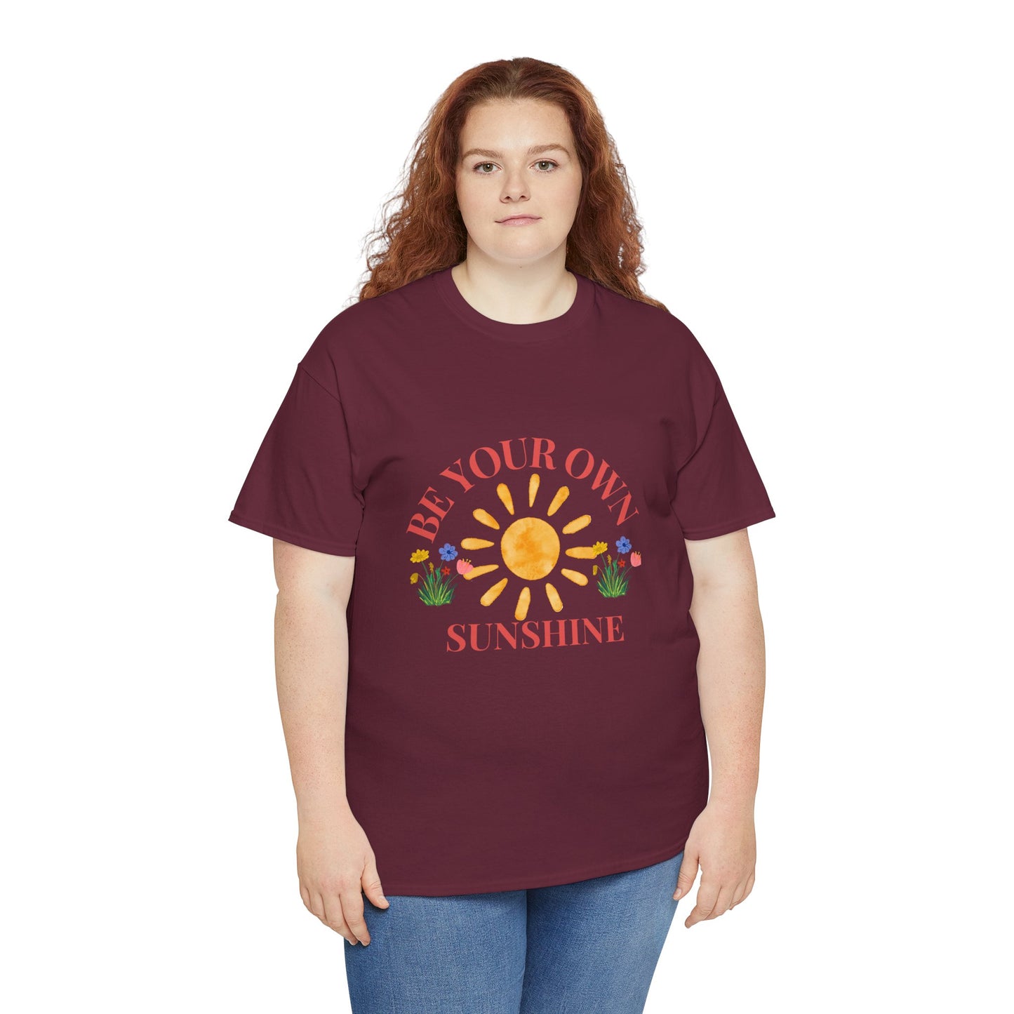 Be Your Own Sunshine Cotton T-Shirt – Positive Graphic Tee, Everyday Casual Wear, Uplifting Gift - Wolf Aura Co