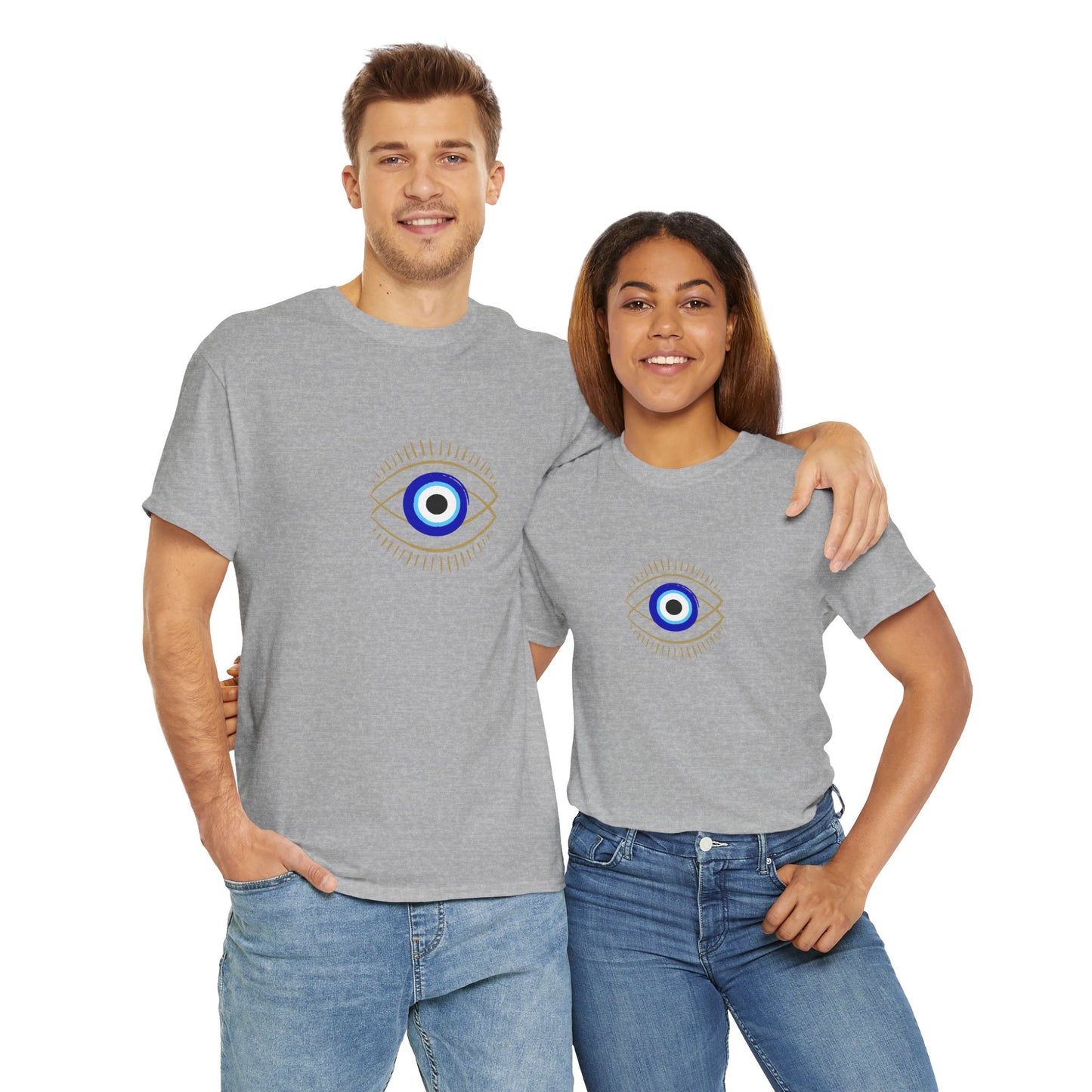 Evil Eye Graphic Tee – Unisex Casual Cotton T-Shirt | Protect Your Energy Shirt, Positive Vibes Apparel, Spiritual Gift - Wolf Aura Co