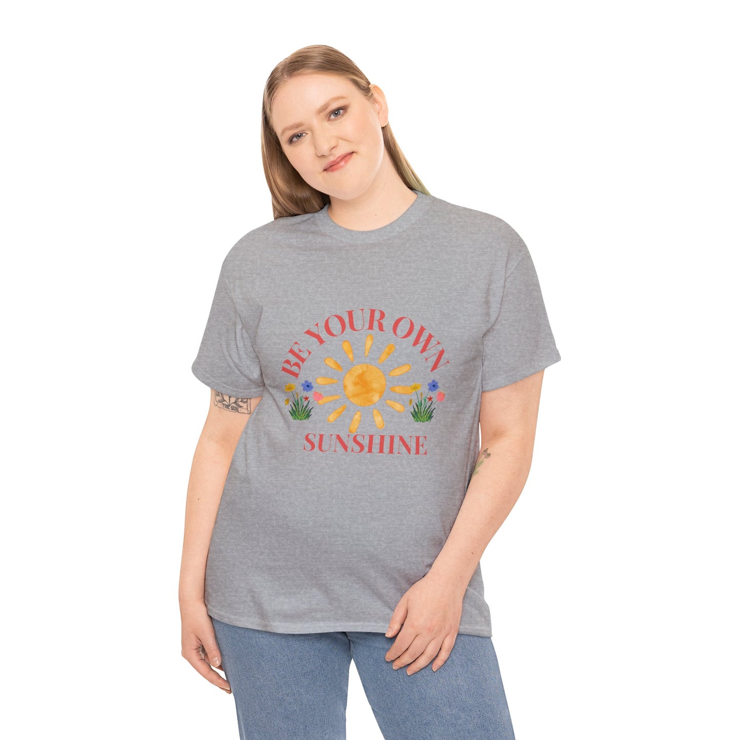 Be Your Own Sunshine Cotton T-Shirt – Positive Graphic Tee, Everyday Casual Wear, Uplifting Gift - Wolf Aura Co
