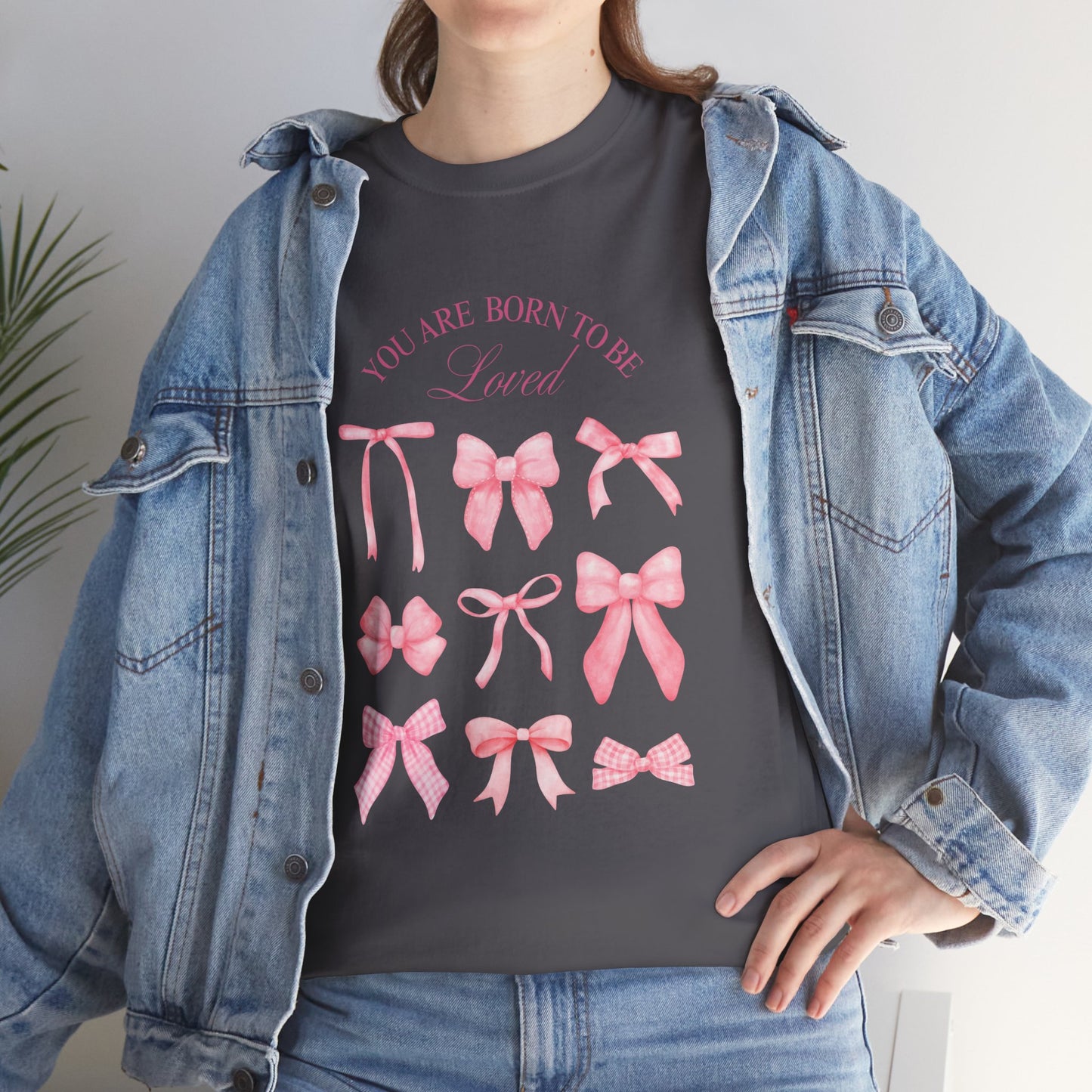 Cute Bow Cotton T-Shirt – Casual Graphic Tee, Everyday Comfort, Gift for Her - Wolf Aura Co