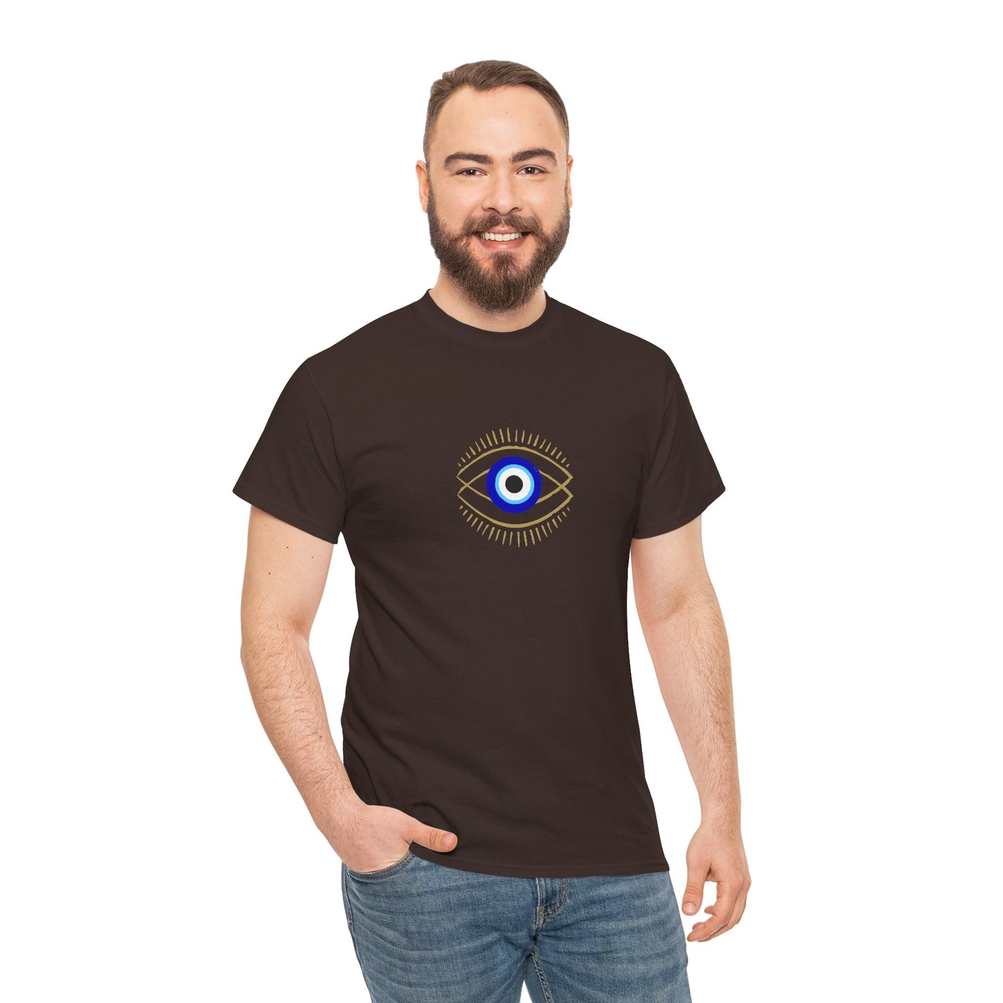 Evil Eye Graphic Tee – Unisex Casual Cotton T-Shirt | Protect Your Energy Shirt, Positive Vibes Apparel, Spiritual Gift - Wolf Aura Co
