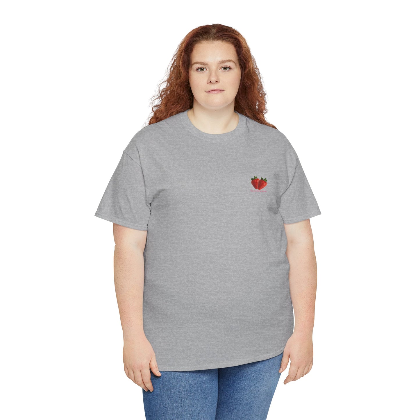 Strawberry Print Casual T-Shirt | Cute Graphic Tee, Everyday Comfort, Fruit-Inspired Fashion - Wolf Aura Co