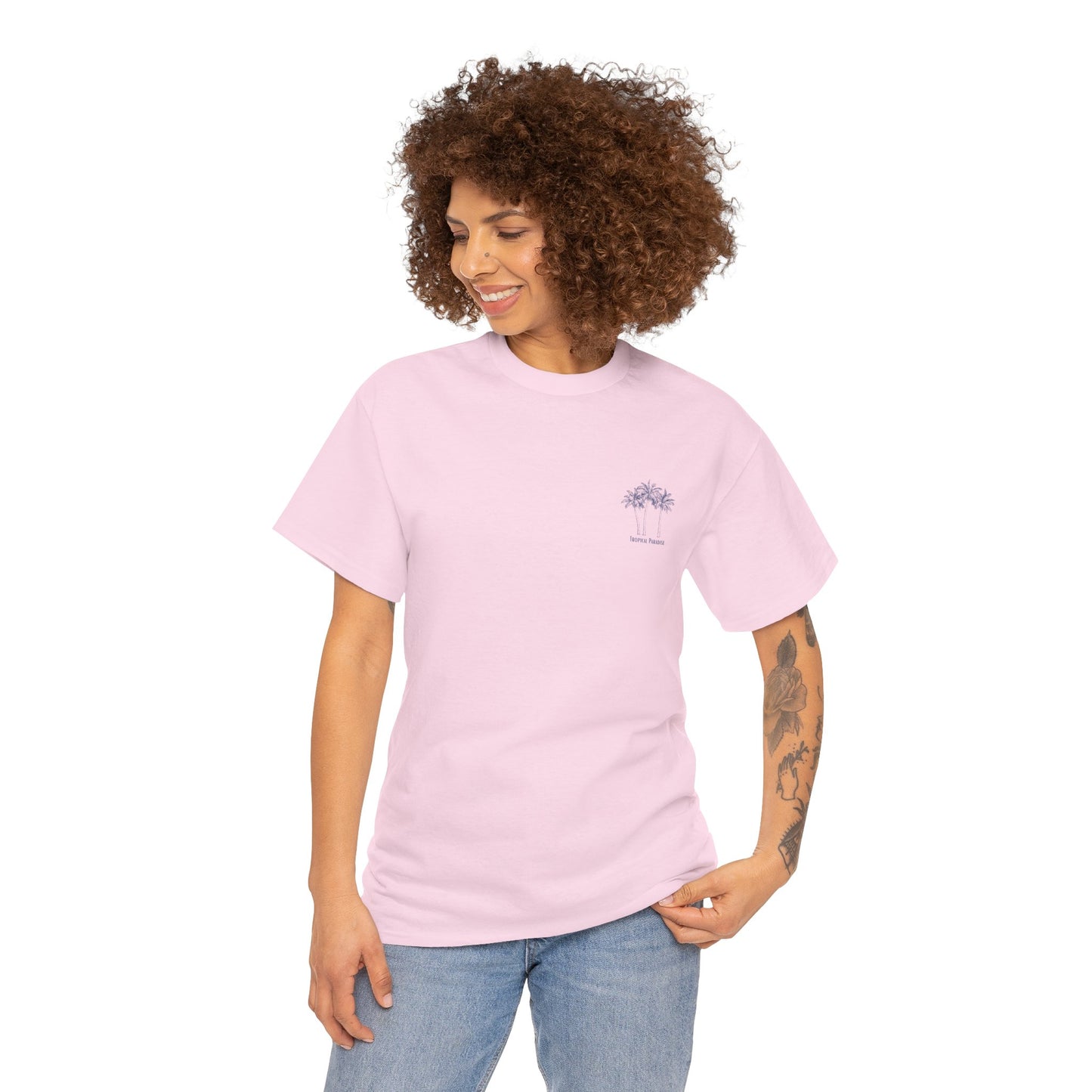 Palm Tree Print Cotton T-Shirt – Casual Summer Tee, Beachwear, Tropical Graphic Shirt, Everyday Comfort - Wolf Aura Co