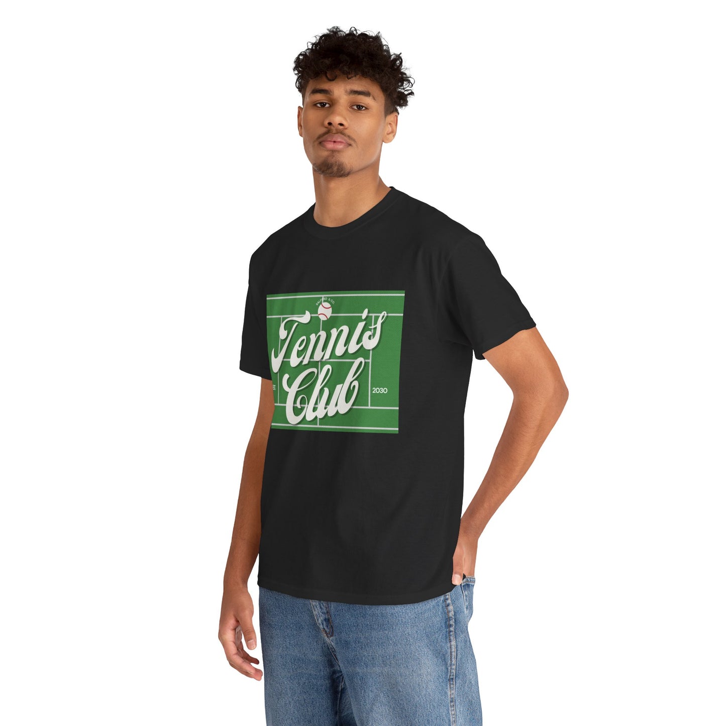Tennis Print Tee – Unisex Cotton T-Shirt for Sports Lovers - Wolf Aura Co