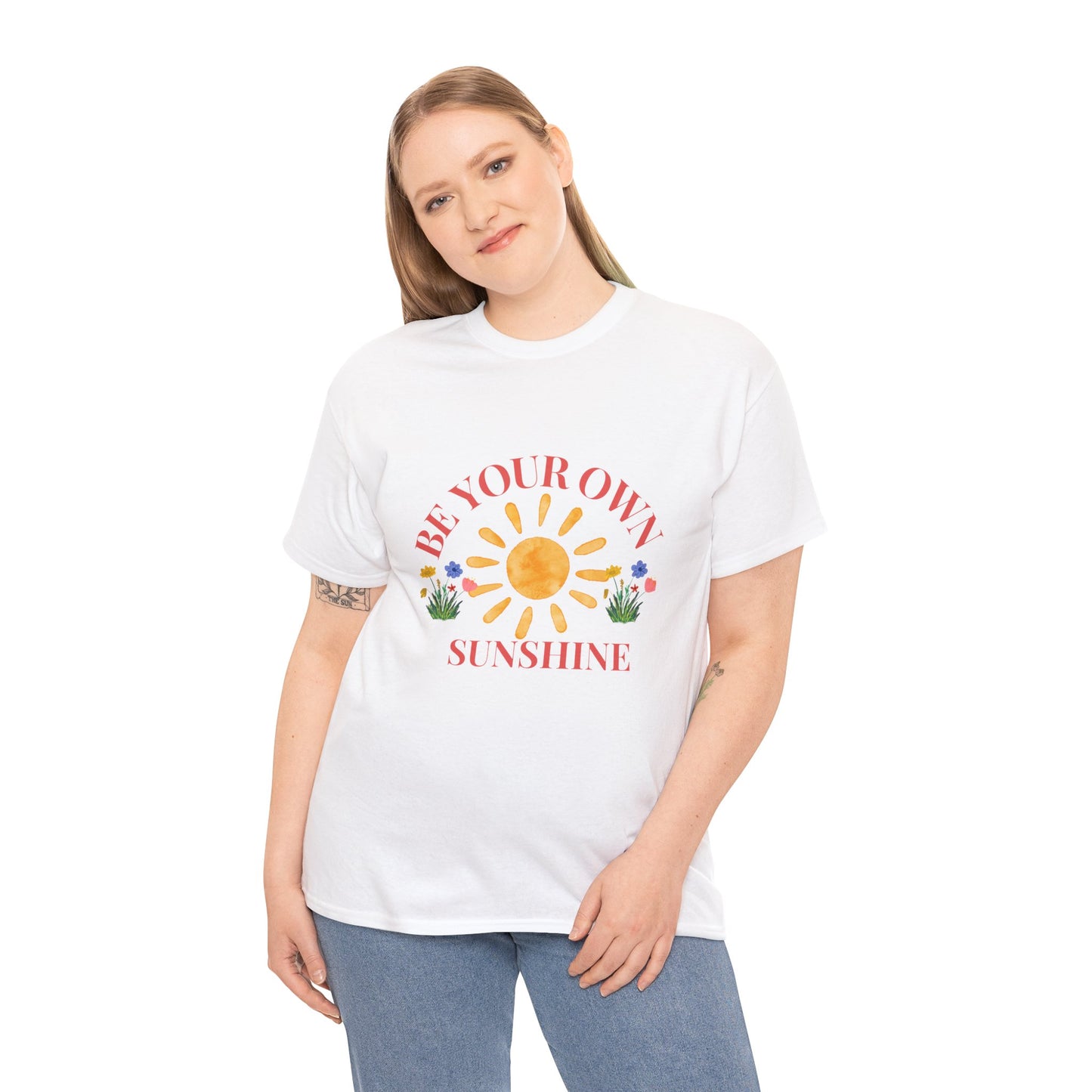 Be Your Own Sunshine Cotton T-Shirt – Positive Graphic Tee, Everyday Casual Wear, Uplifting Gift - Wolf Aura Co