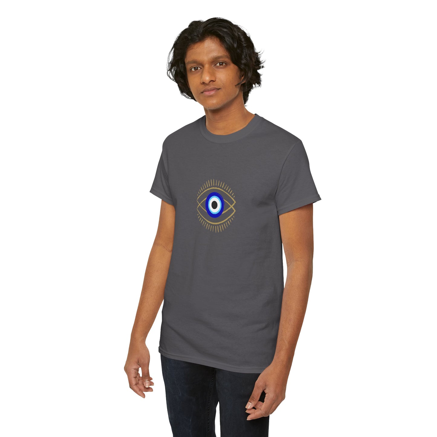 Evil Eye Graphic Tee – Unisex Casual Cotton T-Shirt | Protect Your Energy Shirt, Positive Vibes Apparel, Spiritual Gift - Wolf Aura Co