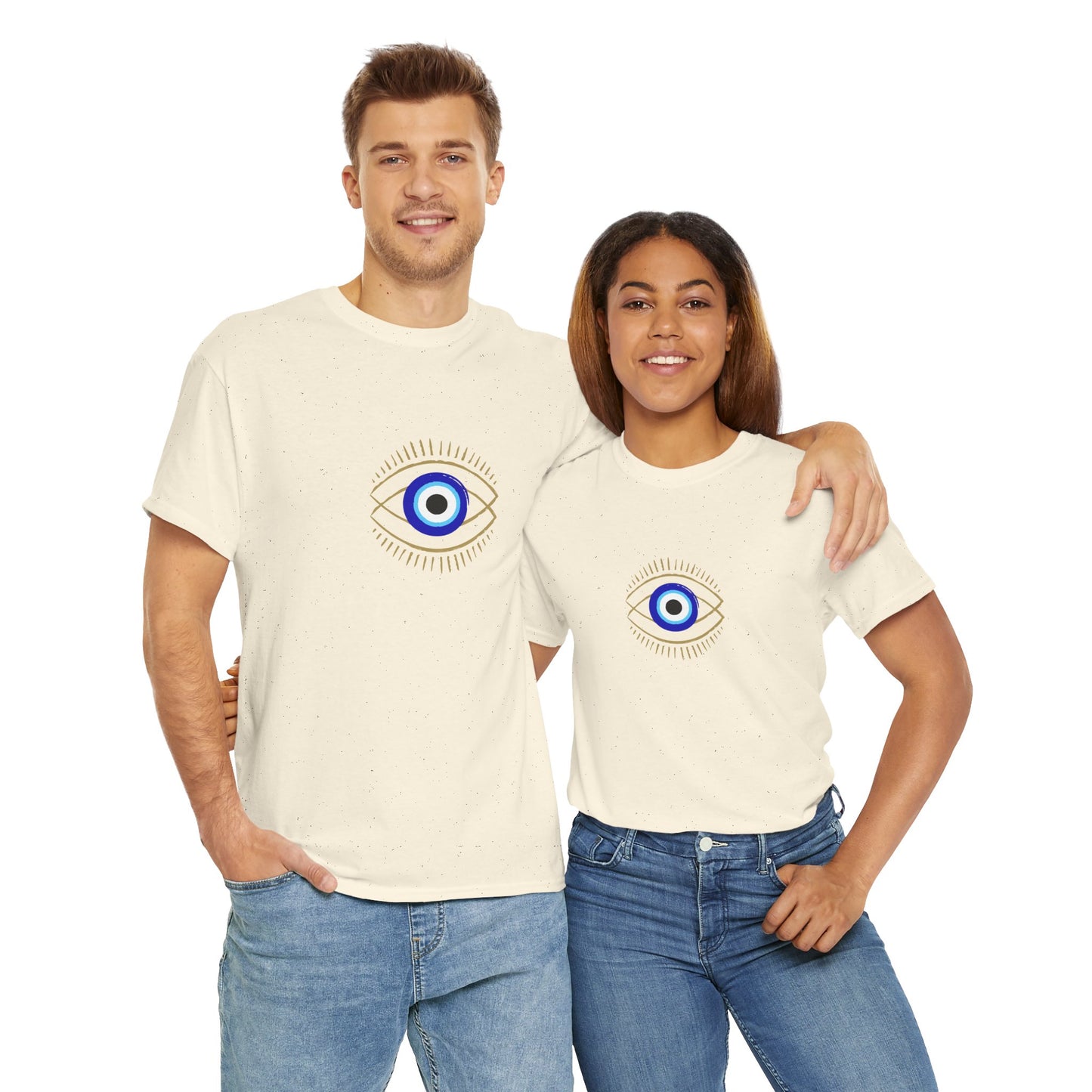 Evil Eye Graphic Tee – Unisex Casual Cotton T-Shirt | Protect Your Energy Shirt, Positive Vibes Apparel, Spiritual Gift - Wolf Aura Co