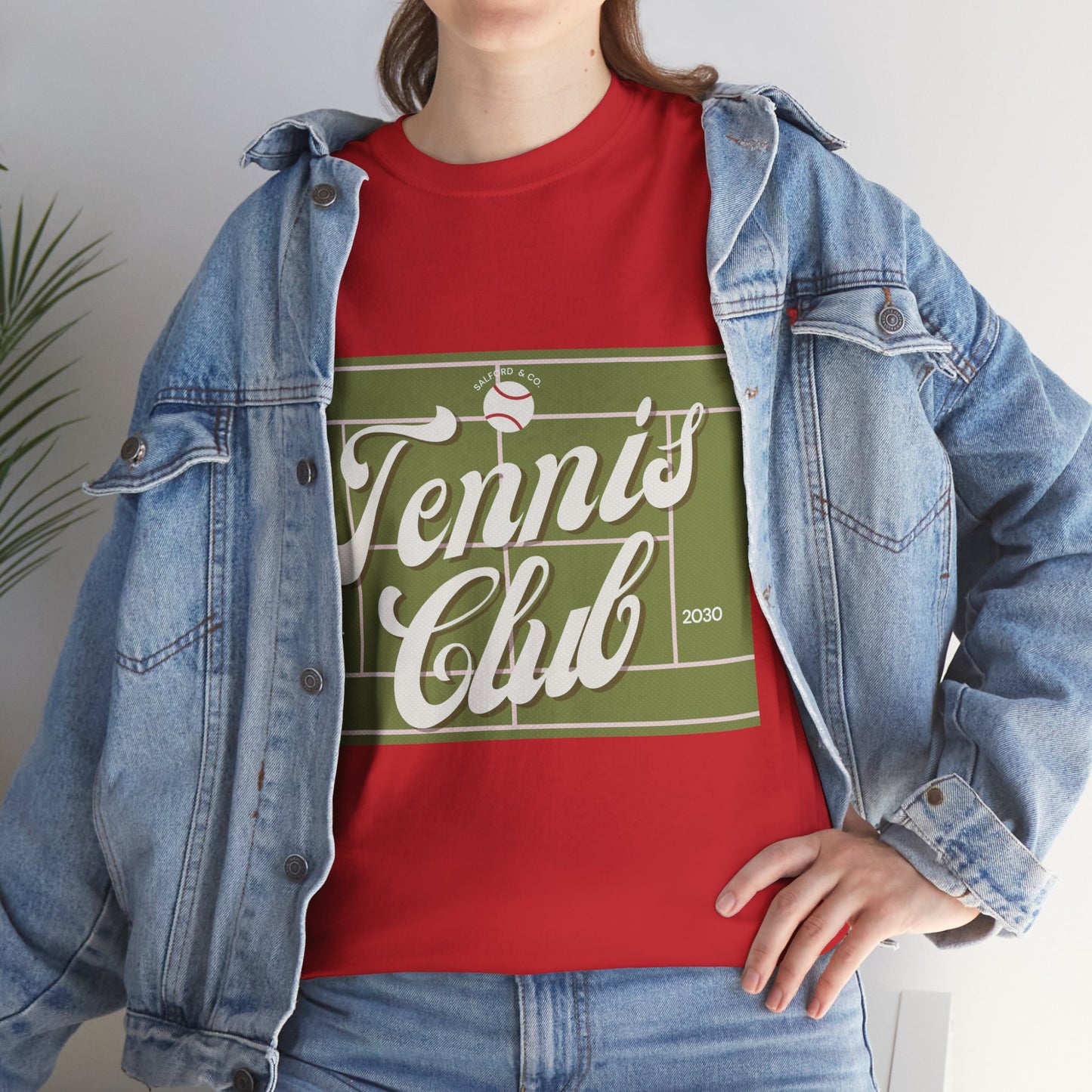 Tennis Print Tee - Unisex Cotton Tshirt for Sports Lovers