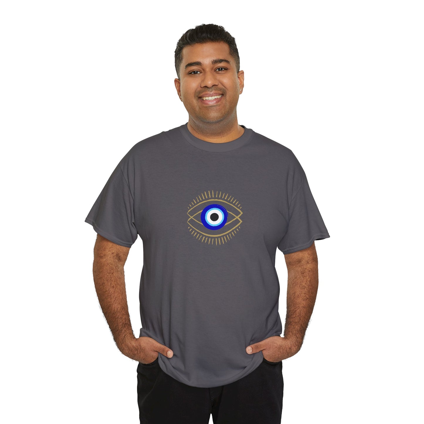 Evil Eye Graphic Tee – Unisex Casual Cotton T-Shirt | Protect Your Energy Shirt, Positive Vibes Apparel, Spiritual Gift - Wolf Aura Co