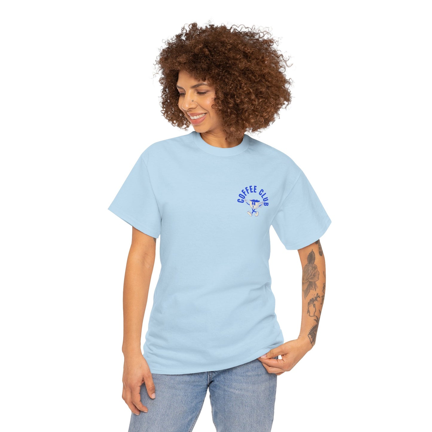 Coffee Club Cotton T-Shirt – Casual Graphic Tee, Coffee Lover Gift, Everyday Comfort - Wolf Aura Co