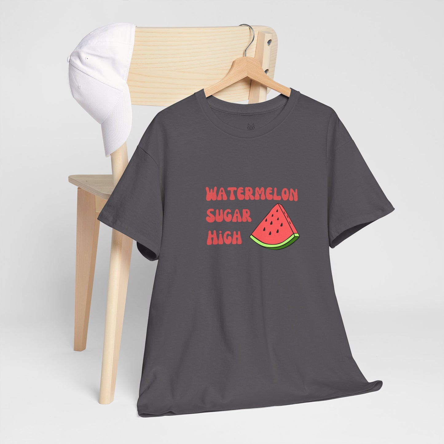Watermelon Print Cotton T-Shirt | Cute Summer Tee, Fruit Graphic Shirt, Casual Everyday Wear - Wolf Aura Co