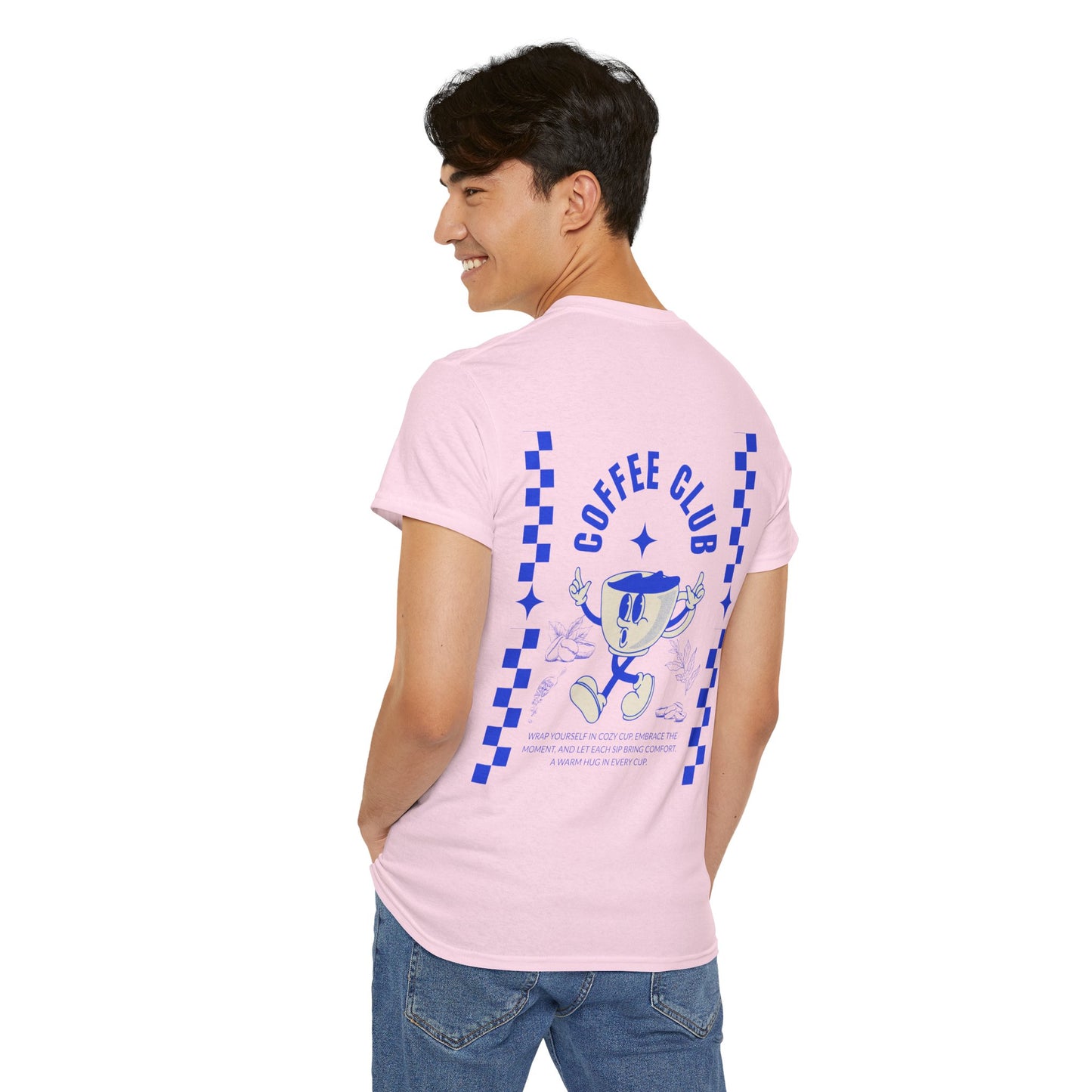 Coffee Club Cotton T-Shirt – Casual Graphic Tee, Coffee Lover Gift, Everyday Comfort - Wolf Aura Co