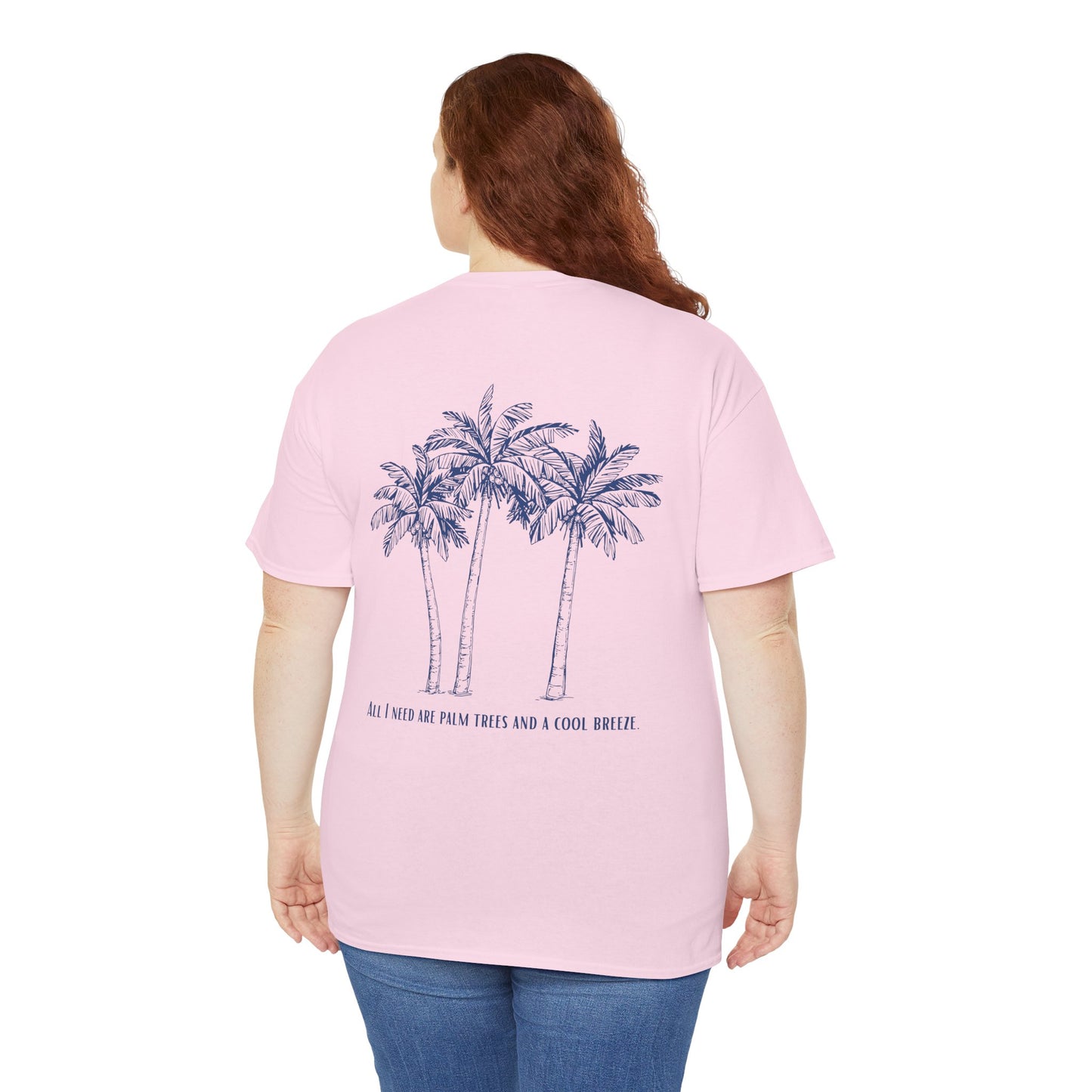 Palm Tree Print Cotton T-Shirt – Casual Summer Tee, Beachwear, Tropical Graphic Shirt, Everyday Comfort - Wolf Aura Co