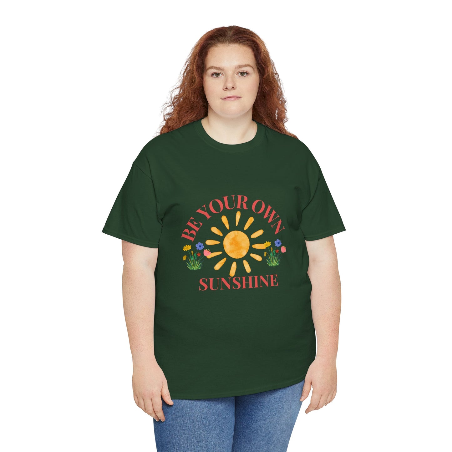 Be Your Own Sunshine Cotton T-Shirt – Positive Graphic Tee, Everyday Casual Wear, Uplifting Gift - Wolf Aura Co