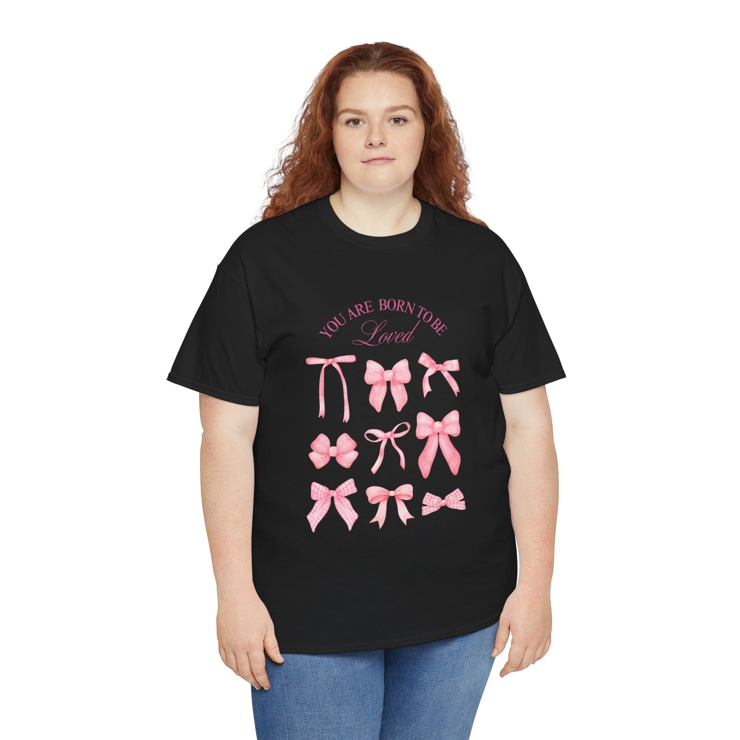 Cute Bow Cotton T-Shirt – Casual Graphic Tee, Everyday Comfort, Gift for Her - Wolf Aura Co