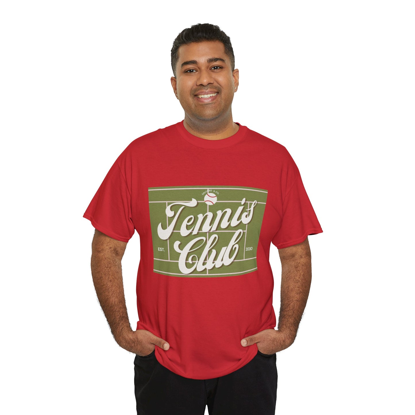 Tennis Print Tee – Unisex Cotton T-Shirt for Sports Lovers - Wolf Aura Co