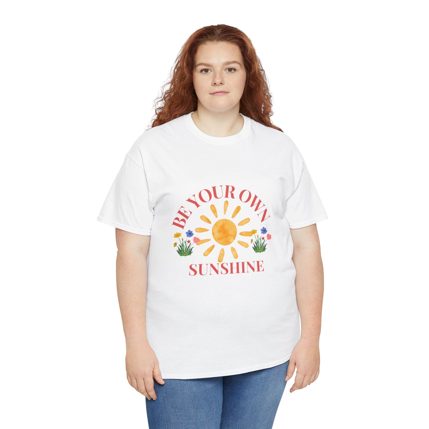 Be Your Own Sunshine Cotton T-Shirt – Positive Graphic Tee, Everyday Casual Wear, Uplifting Gift - Wolf Aura Co