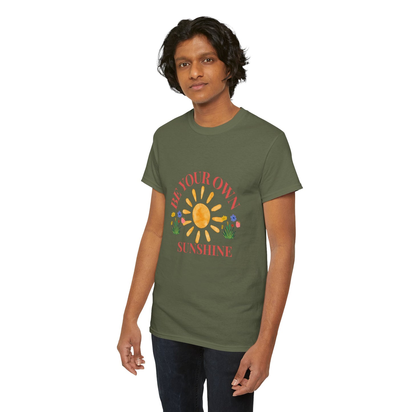 Be Your Own Sunshine Cotton T-Shirt – Positive Graphic Tee, Everyday Casual Wear, Uplifting Gift - Wolf Aura Co