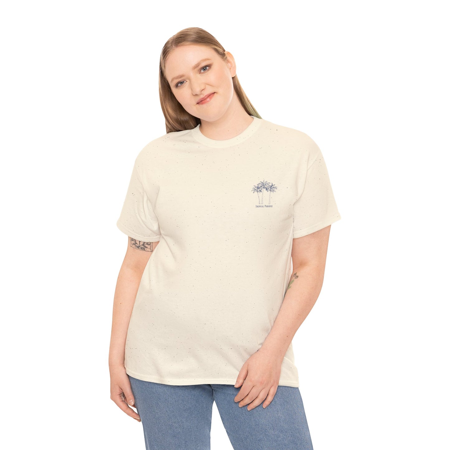 Palm Tree Print Cotton T-Shirt – Casual Summer Tee, Beachwear, Tropical Graphic Shirt, Everyday Comfort - Wolf Aura Co