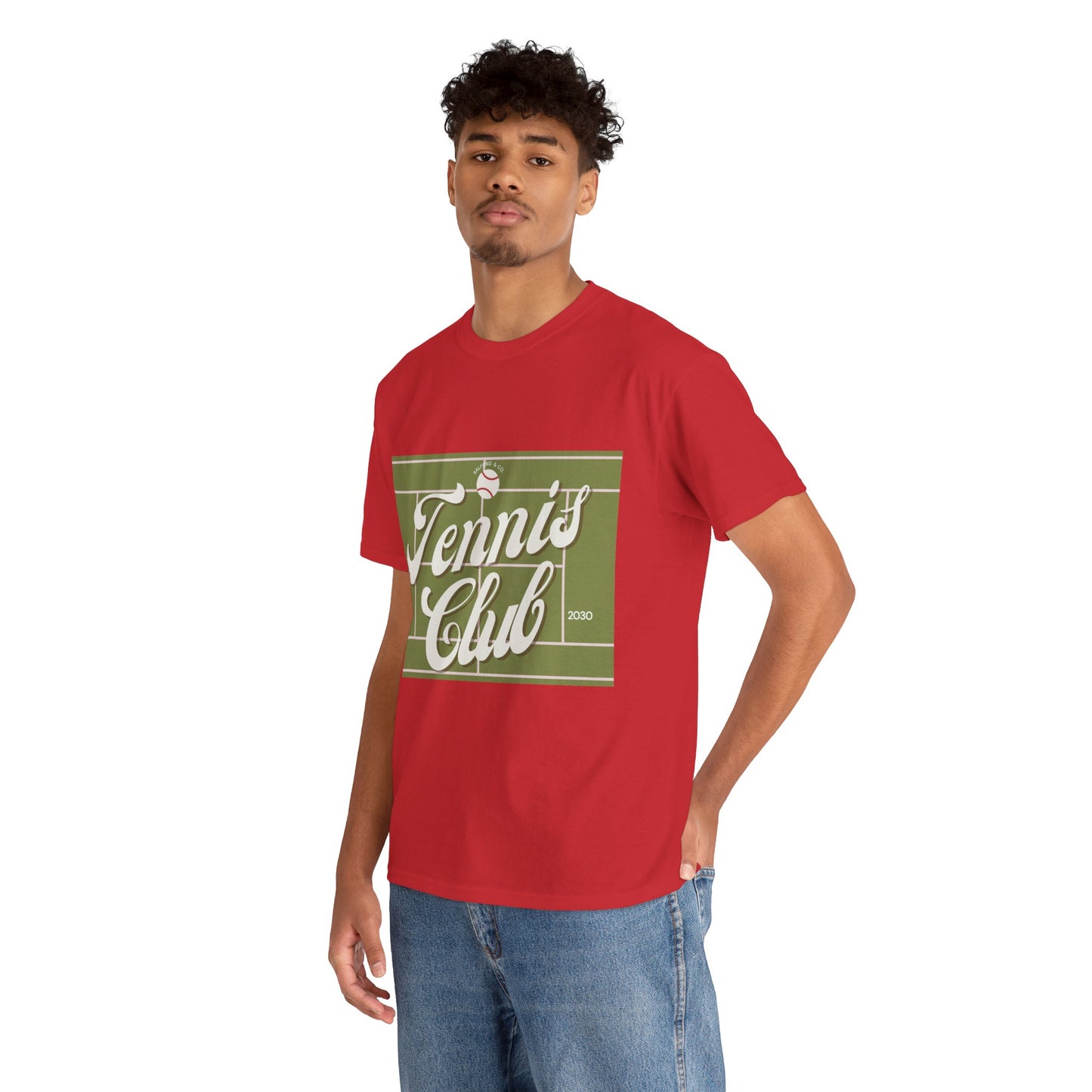 Tennis Print Tee - Unisex Cotton Tshirt for Sports Lovers