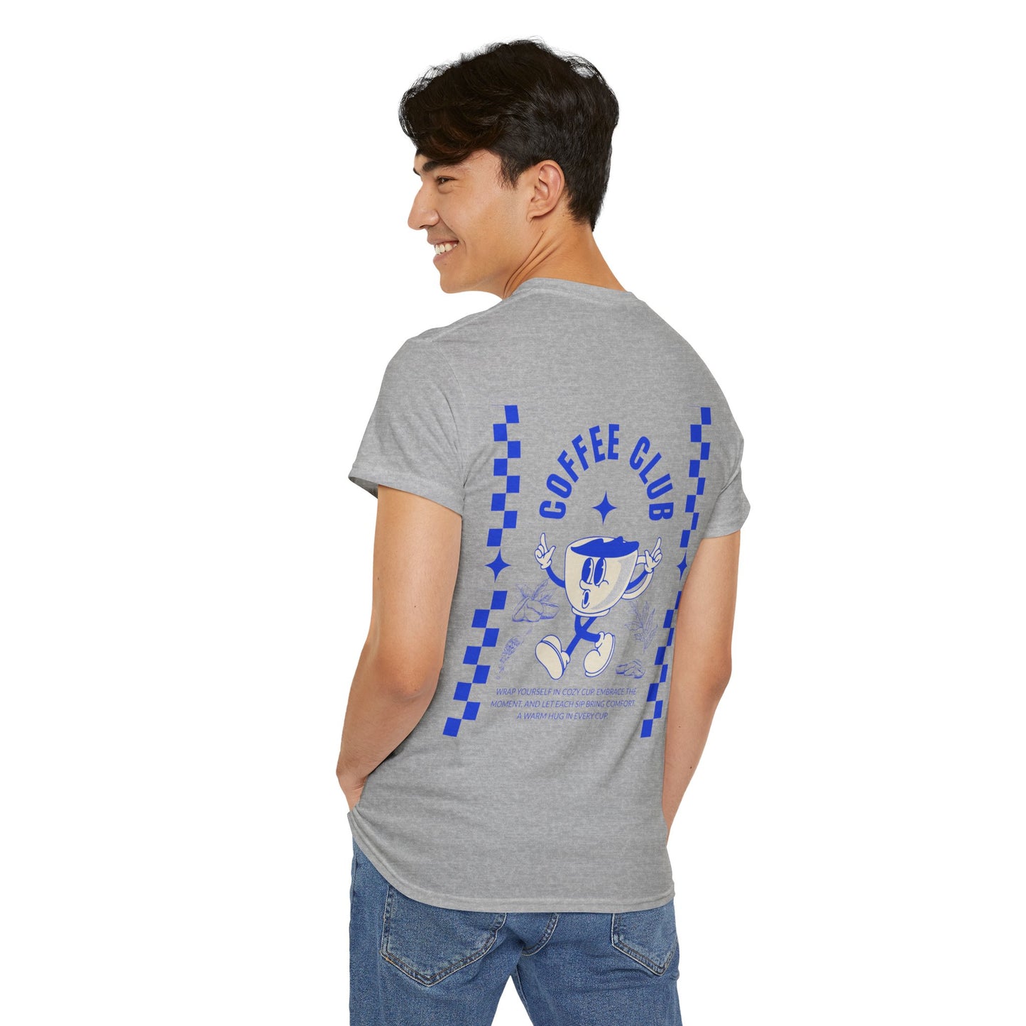 Coffee Club Cotton T-Shirt – Casual Graphic Tee, Coffee Lover Gift, Everyday Comfort - Wolf Aura Co