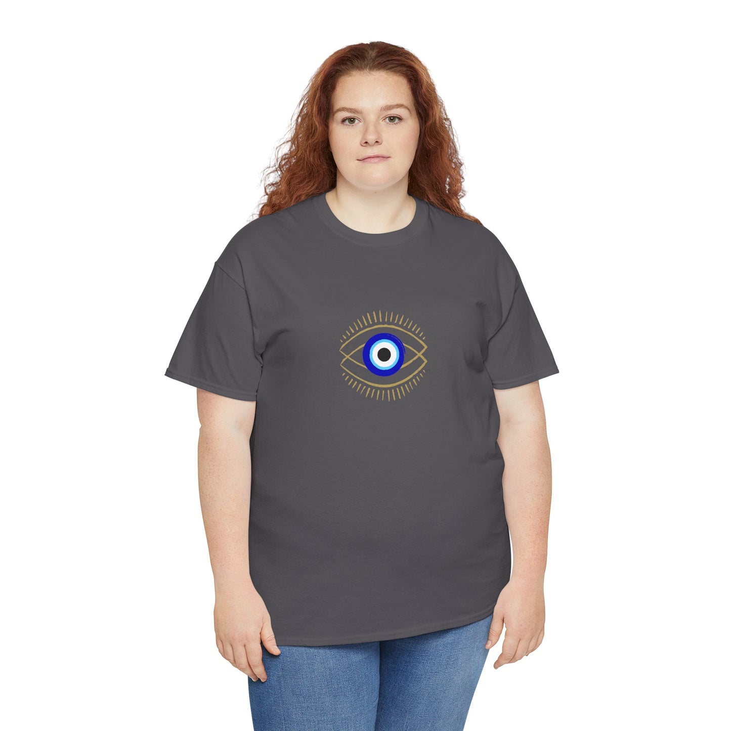 Evil Eye Graphic Tee – Unisex Casual Cotton T-Shirt | Protect Your Energy Shirt, Positive Vibes Apparel, Spiritual Gift - Wolf Aura Co