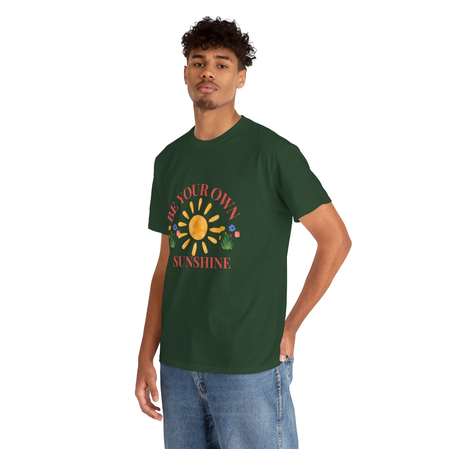 Be Your Own Sunshine Cotton T-Shirt – Positive Graphic Tee, Everyday Casual Wear, Uplifting Gift - Wolf Aura Co