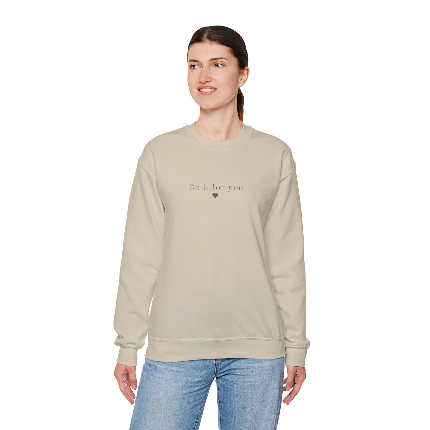 Cozy Affirmation Crewneck Sweatshirt – Do It For You - Wolf Aura Co
