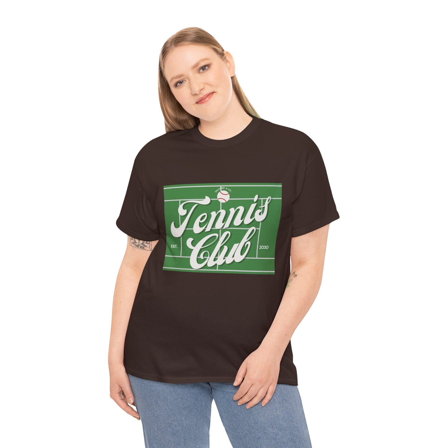 Tennis Print Tee – Unisex Cotton T-Shirt for Sports Lovers - Wolf Aura Co