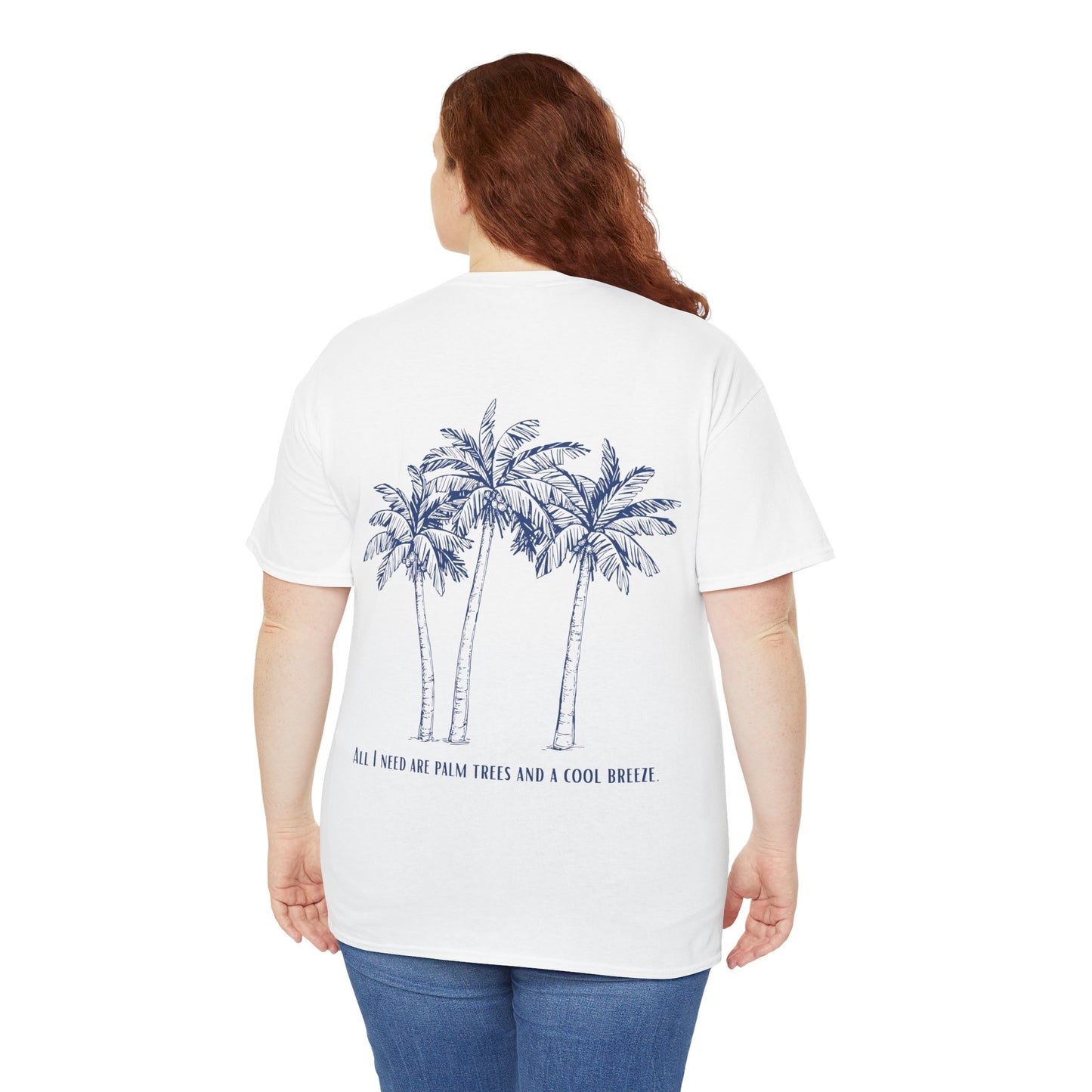 Palm Tree Print Cotton T-Shirt
