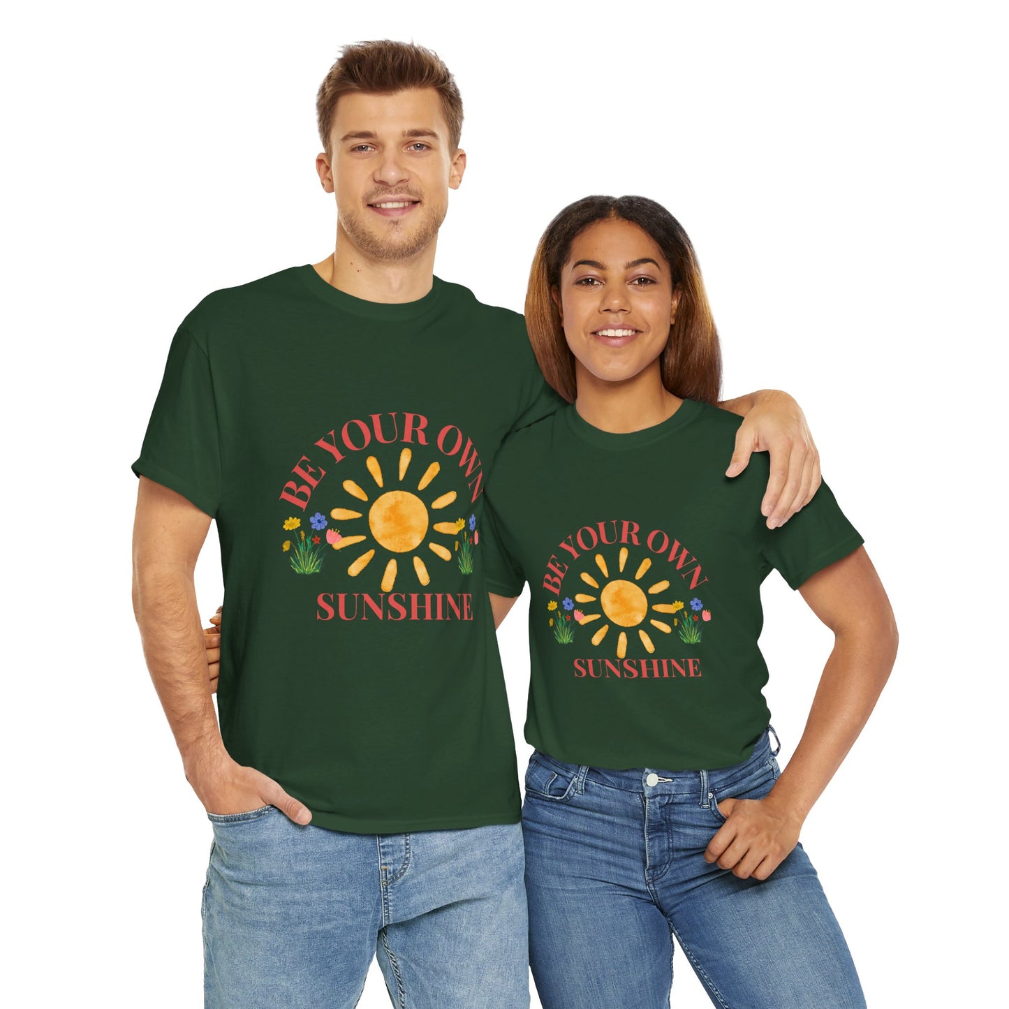 Be Your Own Sunshine Cotton T-Shirt – Positive Graphic Tee, Everyday Casual Wear, Uplifting Gift - Wolf Aura Co