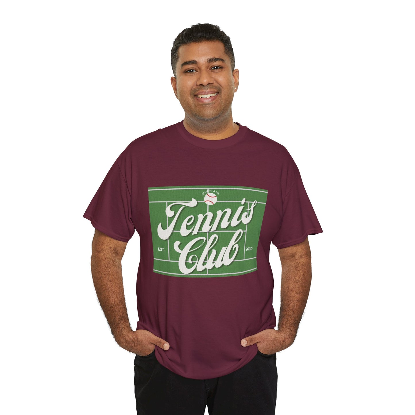 Tennis Print Tee – Unisex Cotton T-Shirt for Sports Lovers - Wolf Aura Co