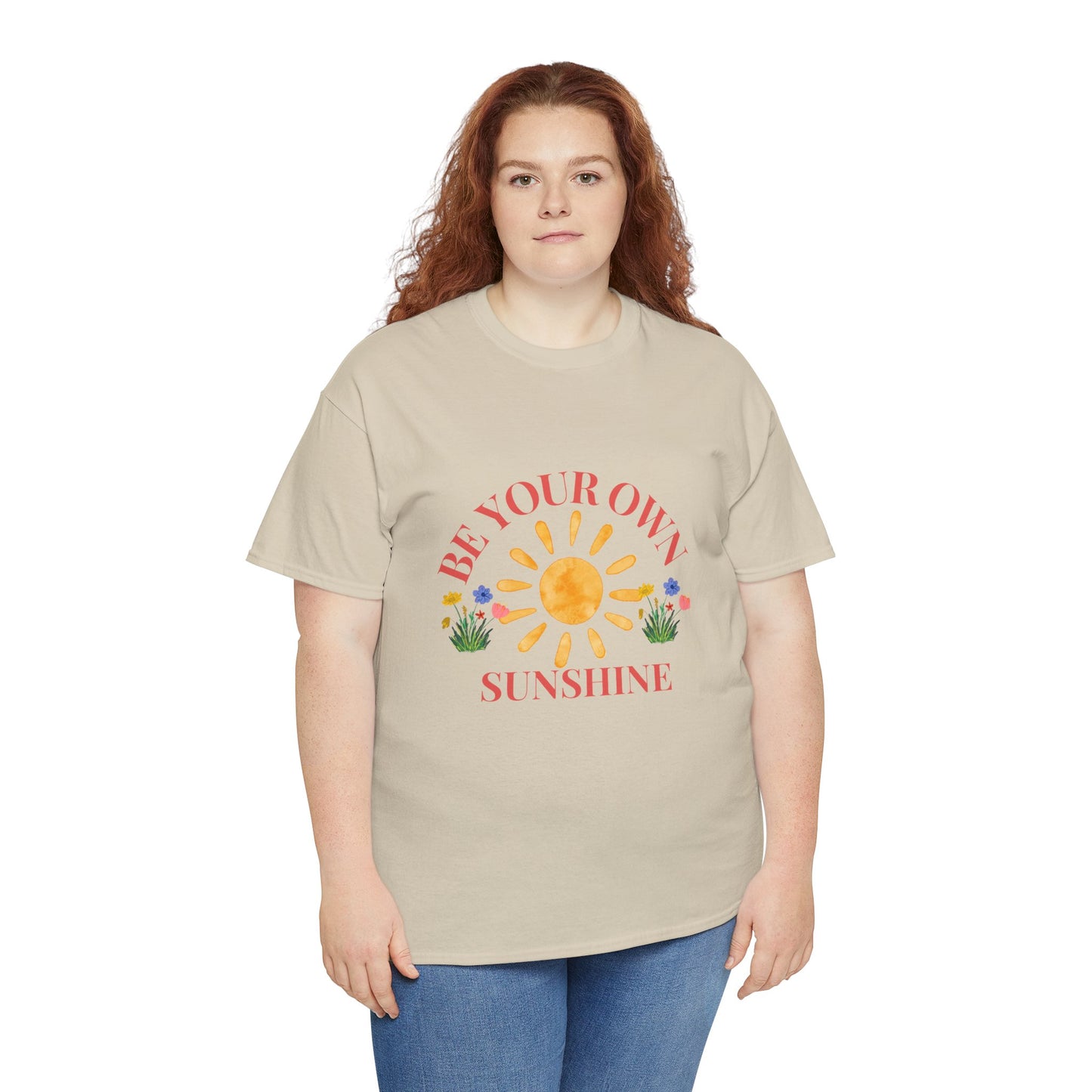 Be Your Own Sunshine Cotton T-Shirt – Positive Graphic Tee, Everyday Casual Wear, Uplifting Gift - Wolf Aura Co