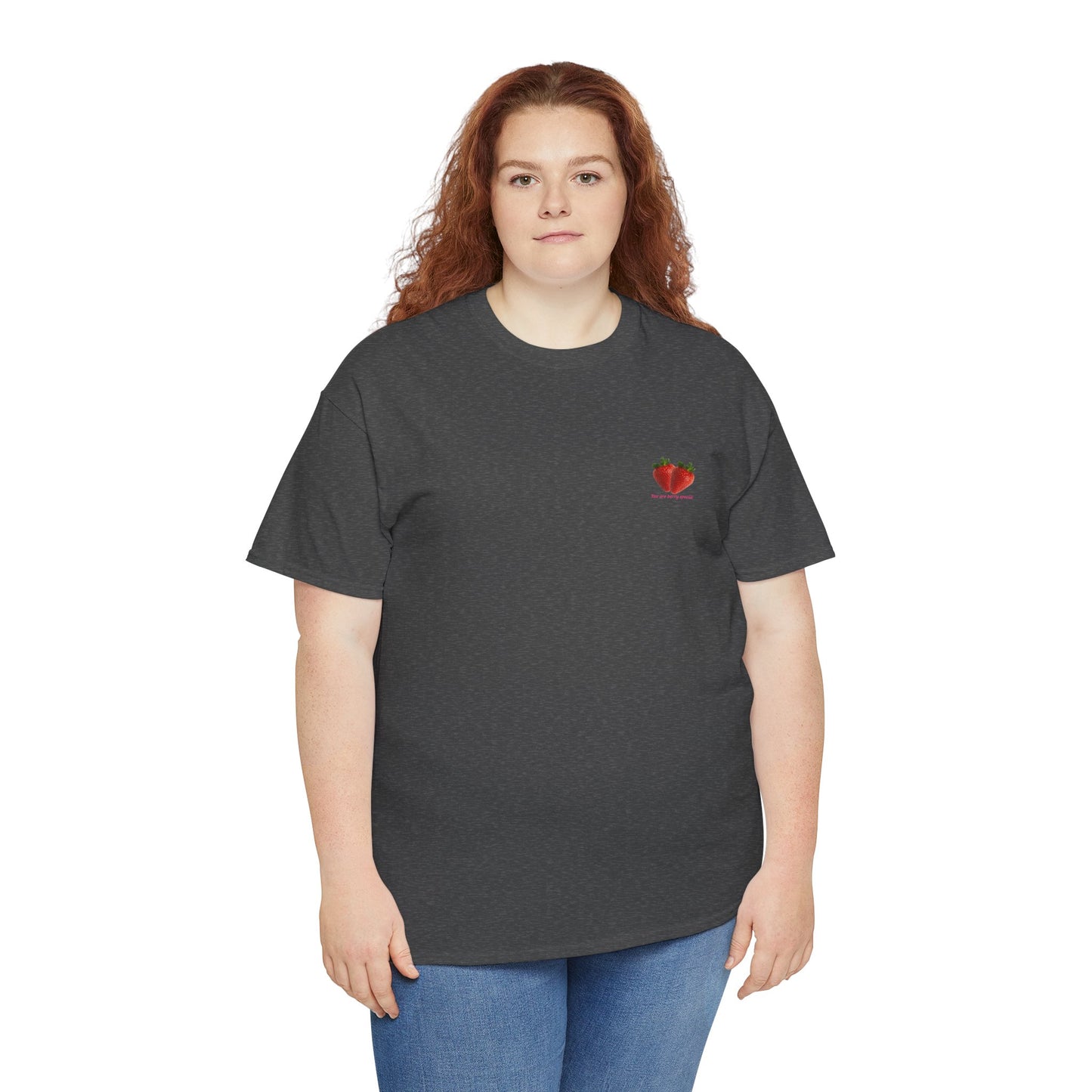 Strawberry Print Casual T-Shirt | Cute Graphic Tee, Everyday Comfort, Fruit-Inspired Fashion - Wolf Aura Co