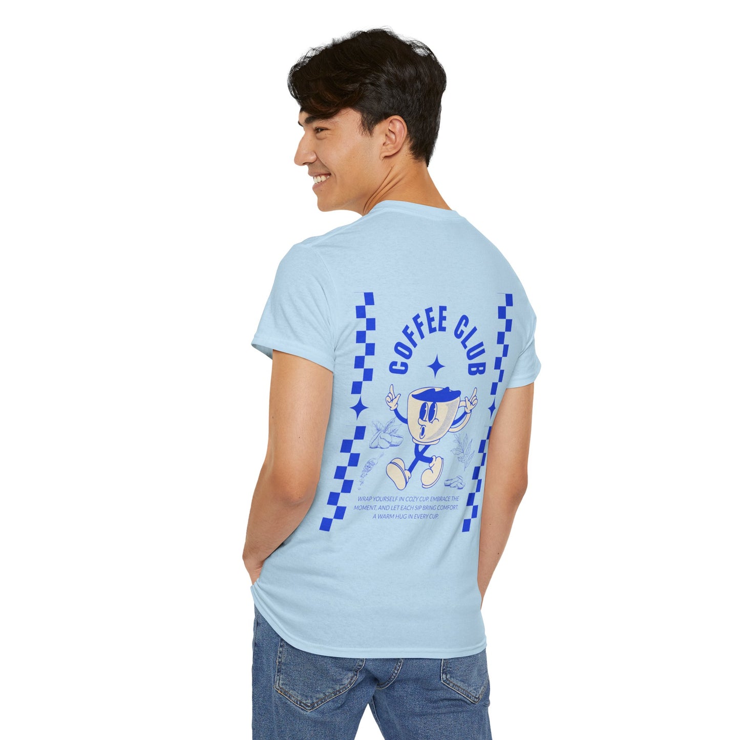 Coffee Club Cotton T-Shirt – Casual Graphic Tee, Coffee Lover Gift, Everyday Comfort - Wolf Aura Co