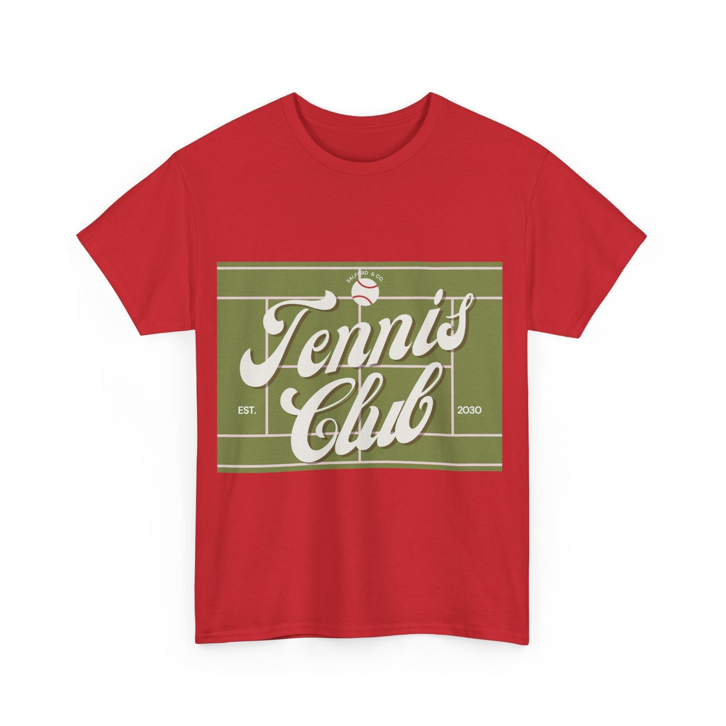 Tennis Print Tee - Unisex Cotton Tshirt for Sports Lovers