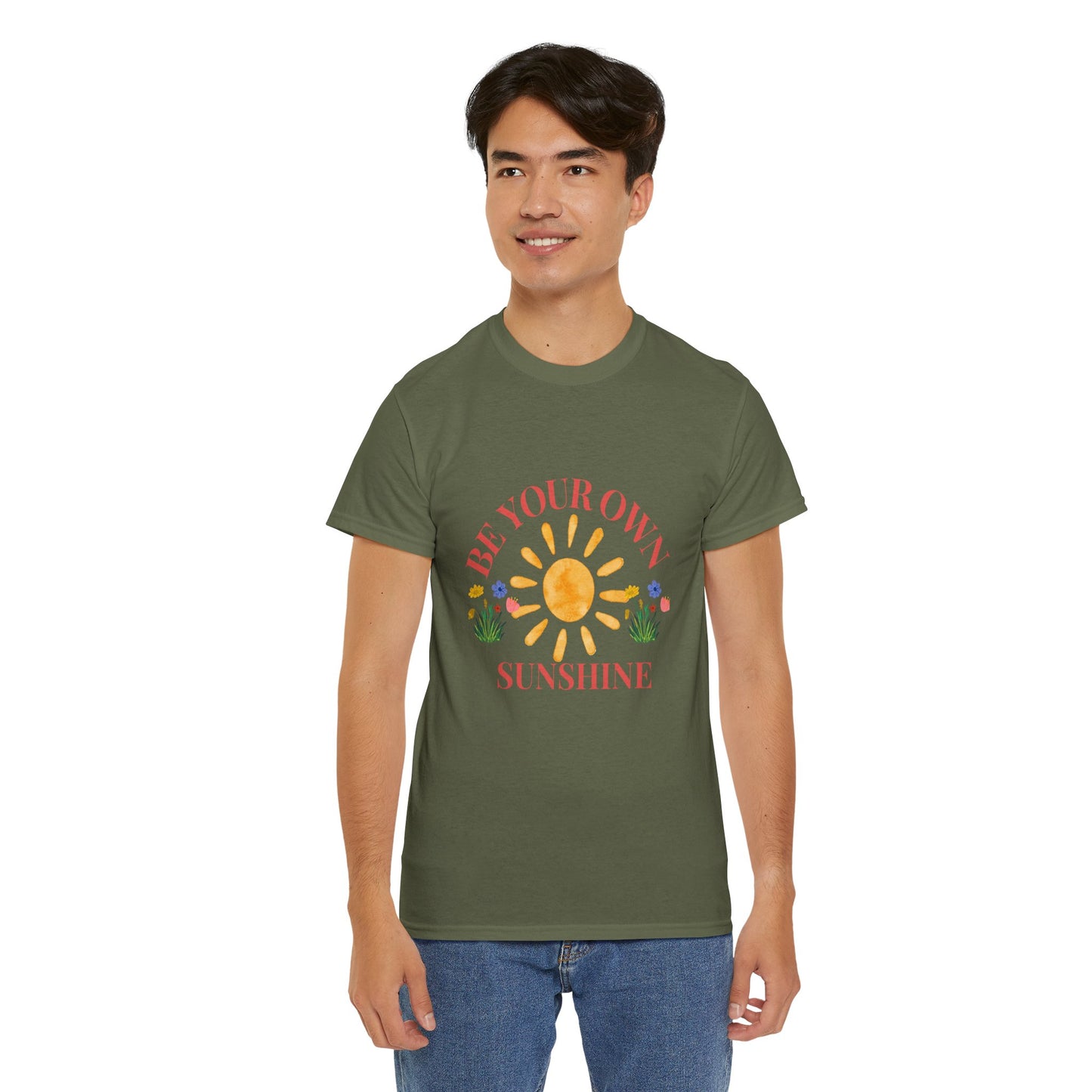 Be Your Own Sunshine Cotton T-Shirt – Positive Graphic Tee, Everyday Casual Wear, Uplifting Gift - Wolf Aura Co