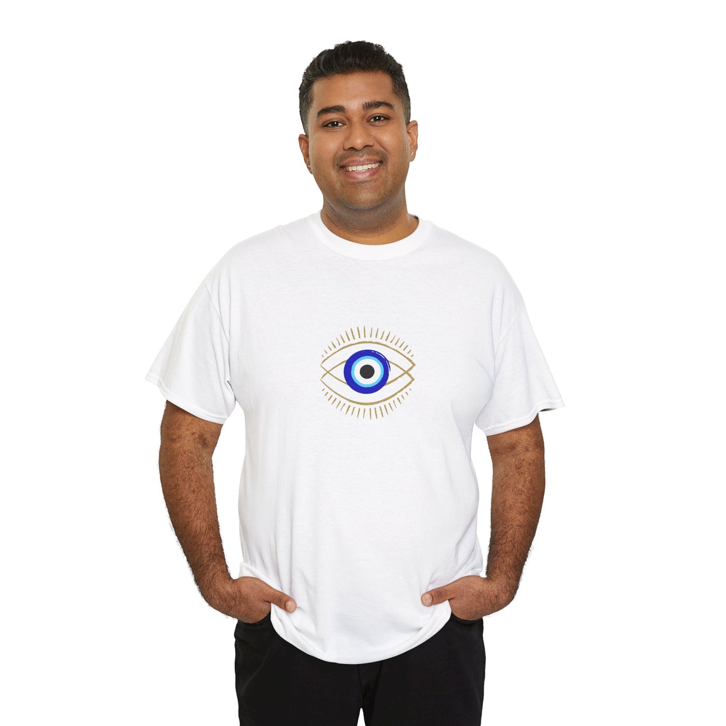 Evil Eye Graphic Tee – Unisex Casual Cotton T-Shirt | Protect Your Energy Shirt, Positive Vibes Apparel, Spiritual Gift - Wolf Aura Co