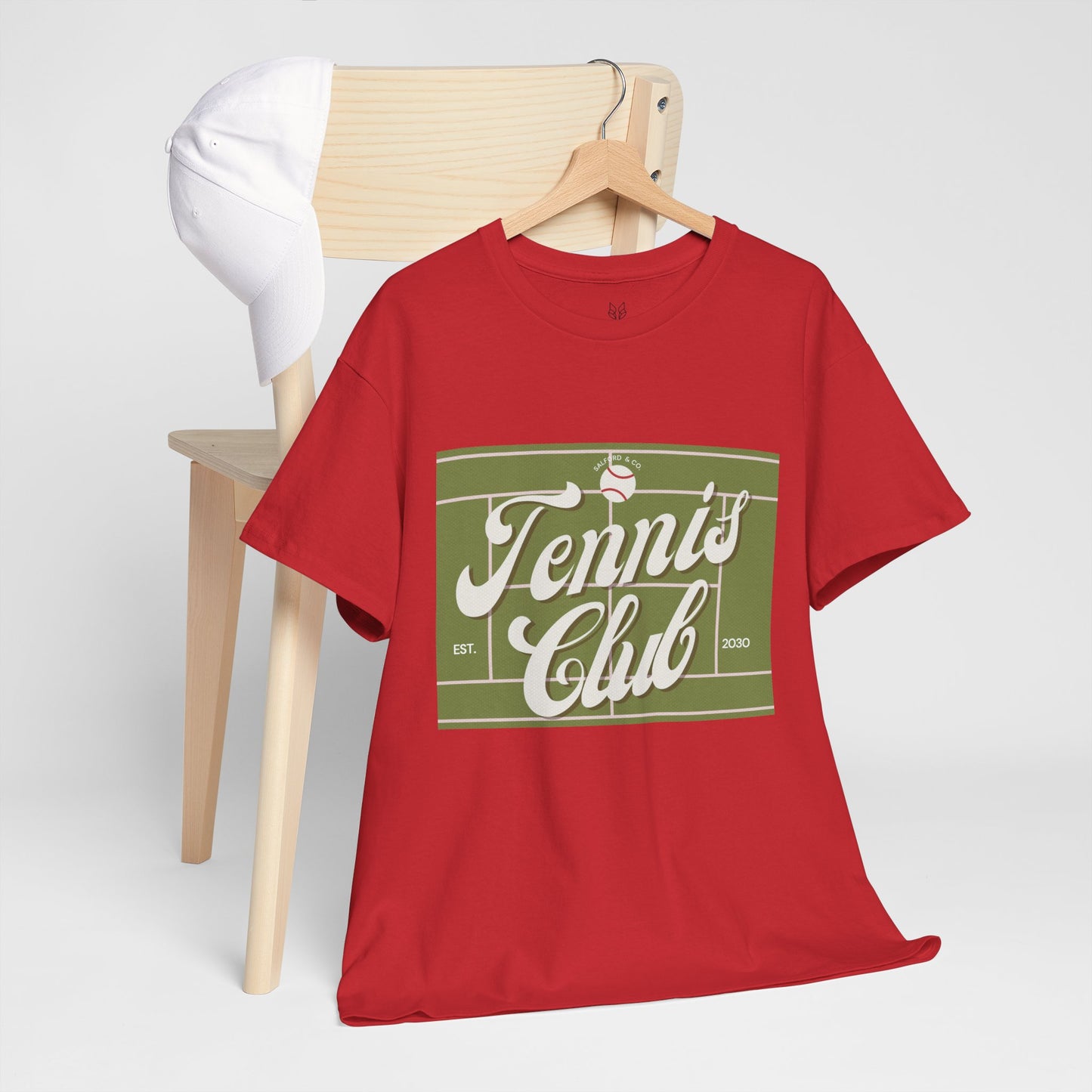 Tennis Print Tee – Unisex Cotton T-Shirt for Sports Lovers - Wolf Aura Co
