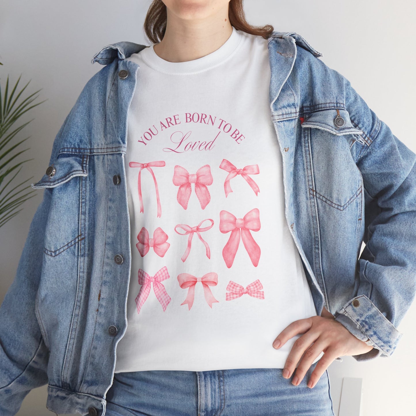 Cute Bow Cotton T-Shirt – Casual Graphic Tee, Everyday Comfort, Gift for Her - Wolf Aura Co