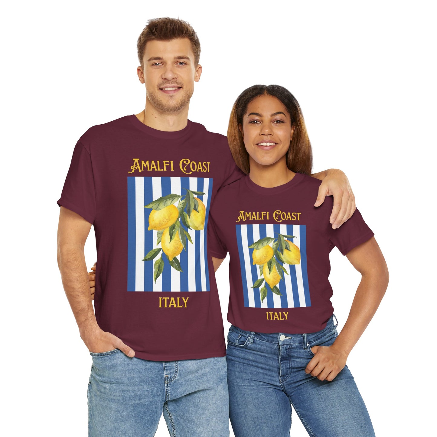 Unisex Amalfi Coast T-Shirt – Casual Coastal Graphic Tee - Wolf Aura Co