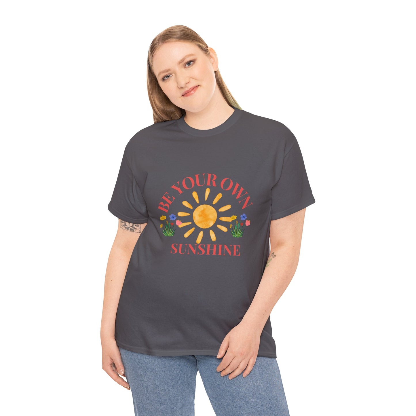 Be Your Own Sunshine Cotton T-Shirt – Positive Graphic Tee, Everyday Casual Wear, Uplifting Gift - Wolf Aura Co