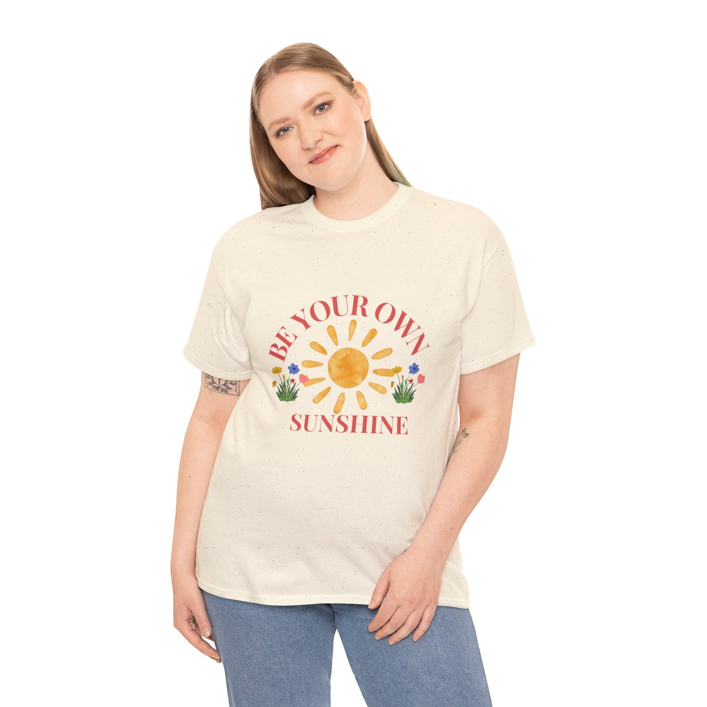 Be Your Own Sunshine Cotton T-Shirt – Positive Graphic Tee, Everyday Casual Wear, Uplifting Gift - Wolf Aura Co