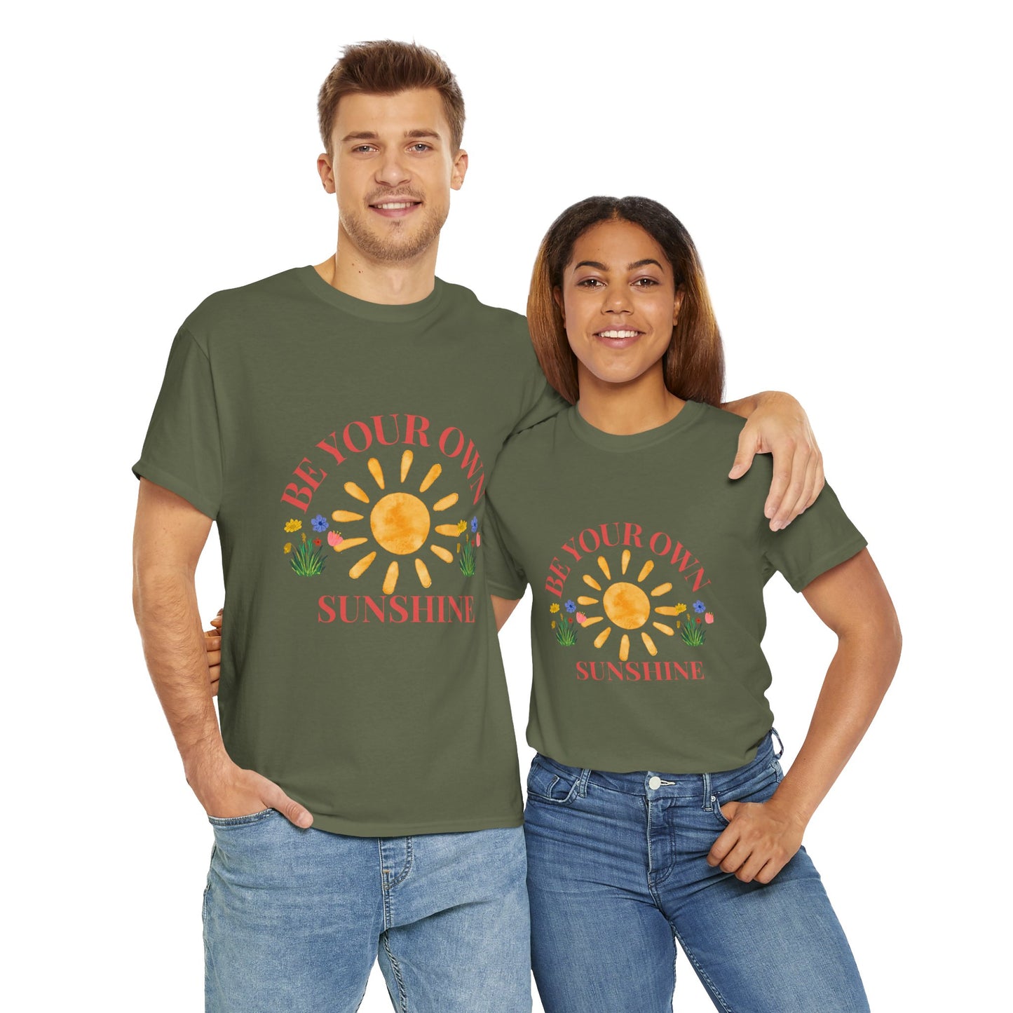 Be Your Own Sunshine Cotton T-Shirt – Positive Graphic Tee, Everyday Casual Wear, Uplifting Gift - Wolf Aura Co