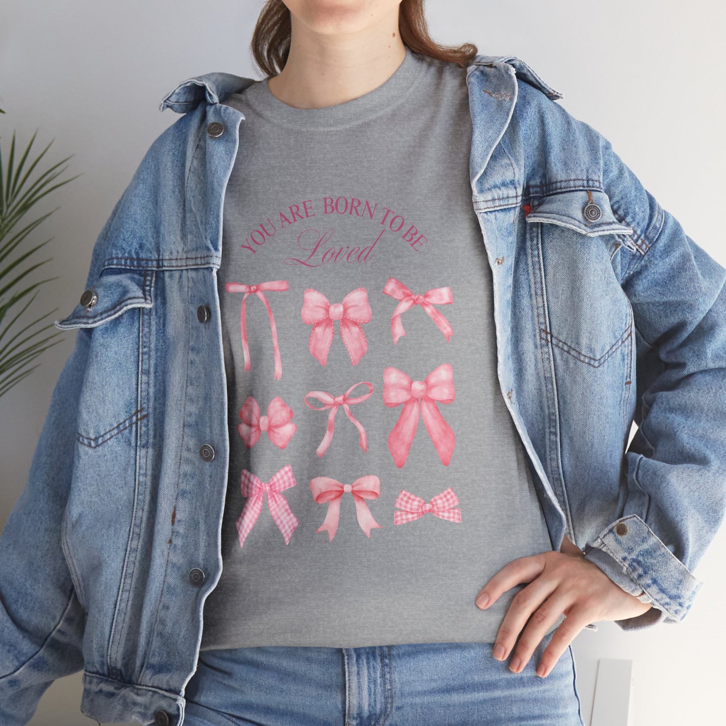 Cute Bow Cotton T-Shirt – Casual Graphic Tee, Everyday Comfort, Gift for Her - Wolf Aura Co