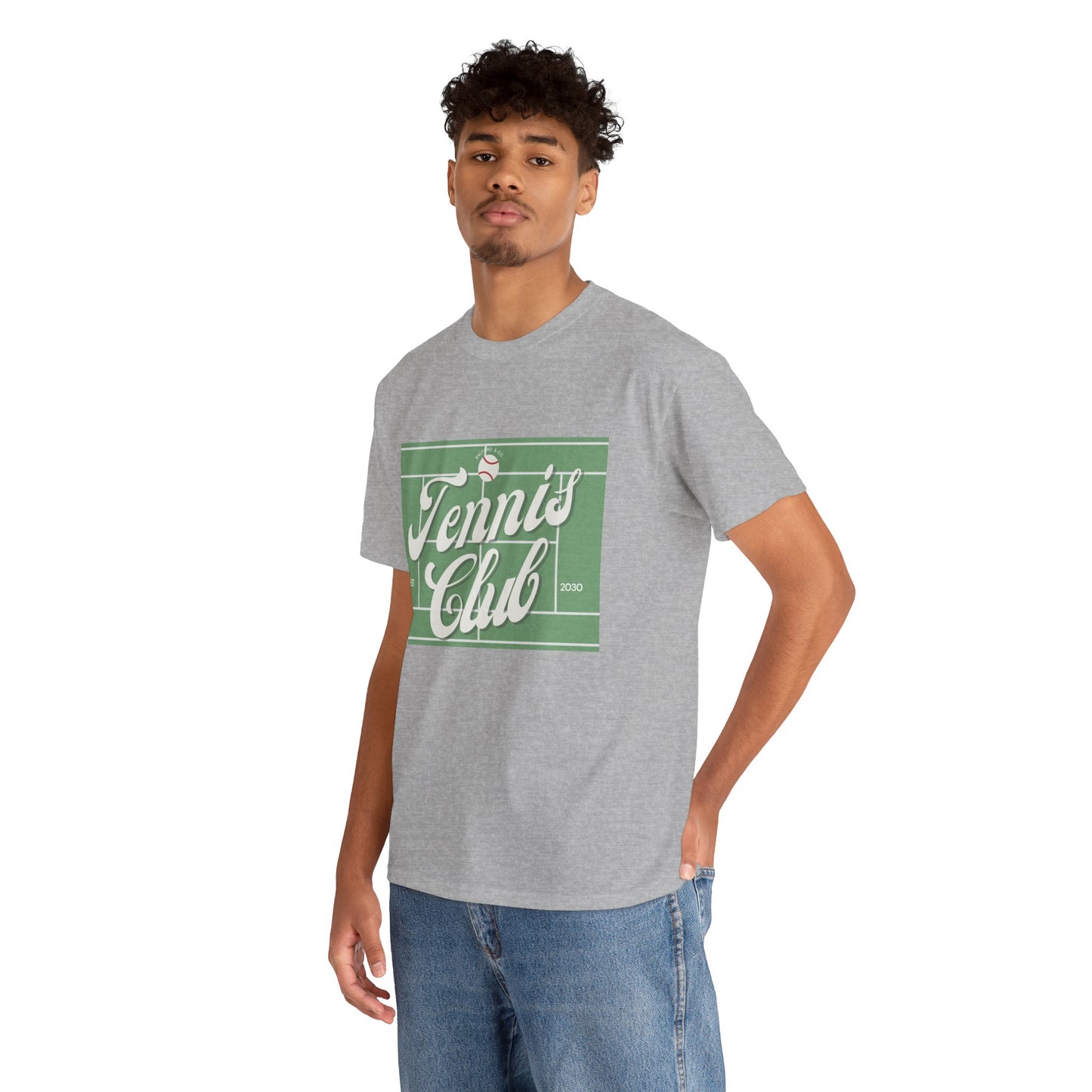 Tennis Print Tee – Unisex Cotton T-Shirt for Sports Lovers - Wolf Aura Co