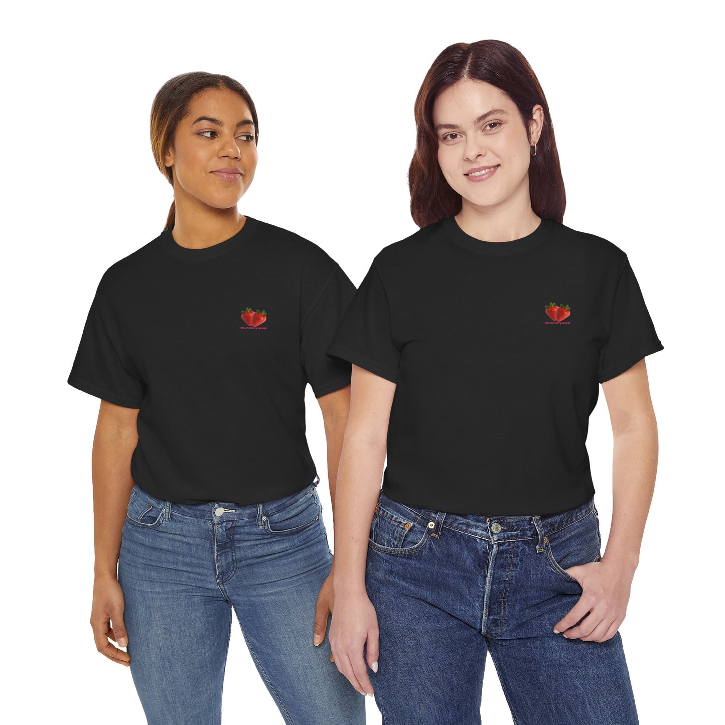 Strawberry Print Casual T-Shirt | Cute Graphic Tee, Everyday Comfort, Fruit-Inspired Fashion - Wolf Aura Co