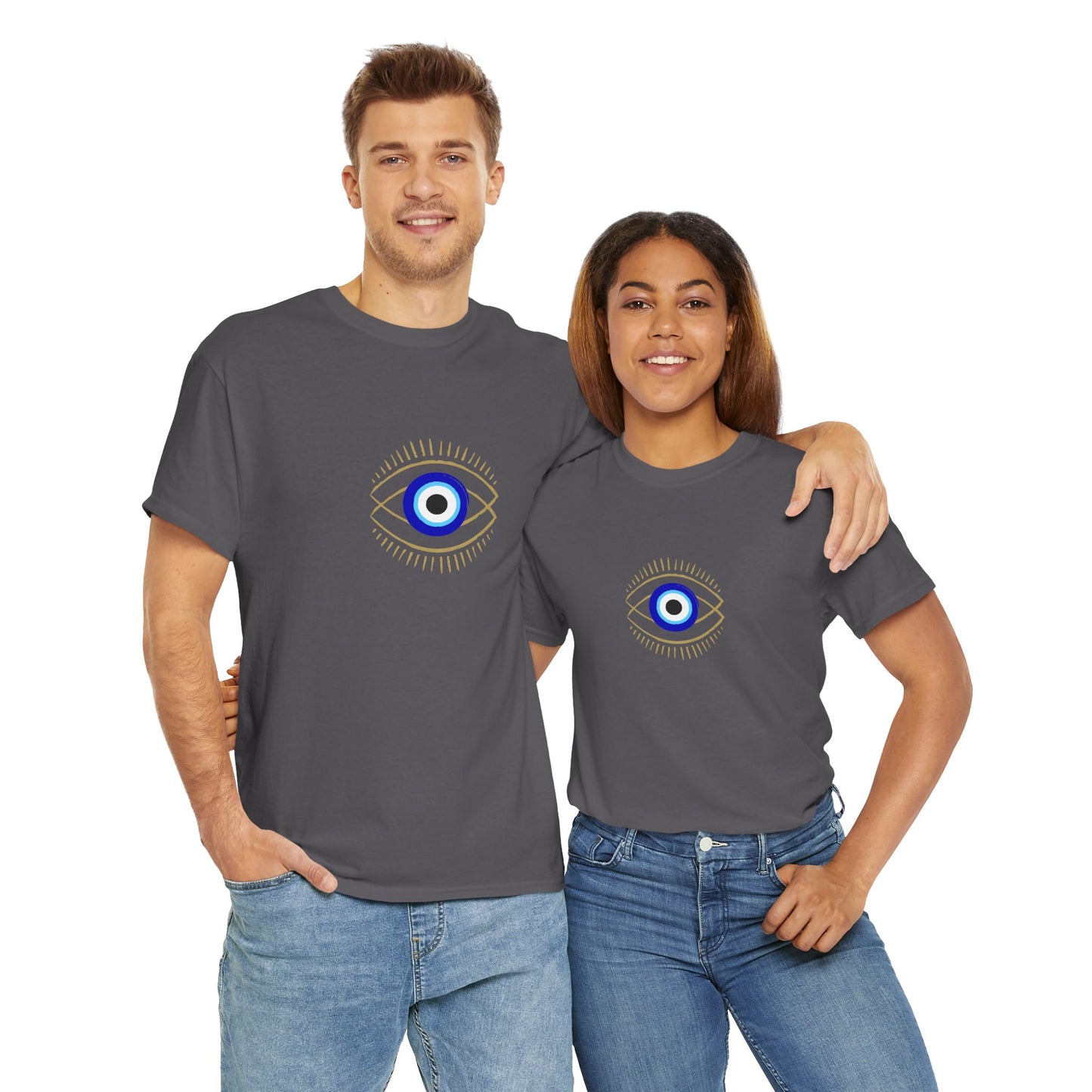 Evil Eye Graphic Tee – Unisex Casual Cotton T-Shirt | Protect Your Energy Shirt, Positive Vibes Apparel, Spiritual Gift - Wolf Aura Co